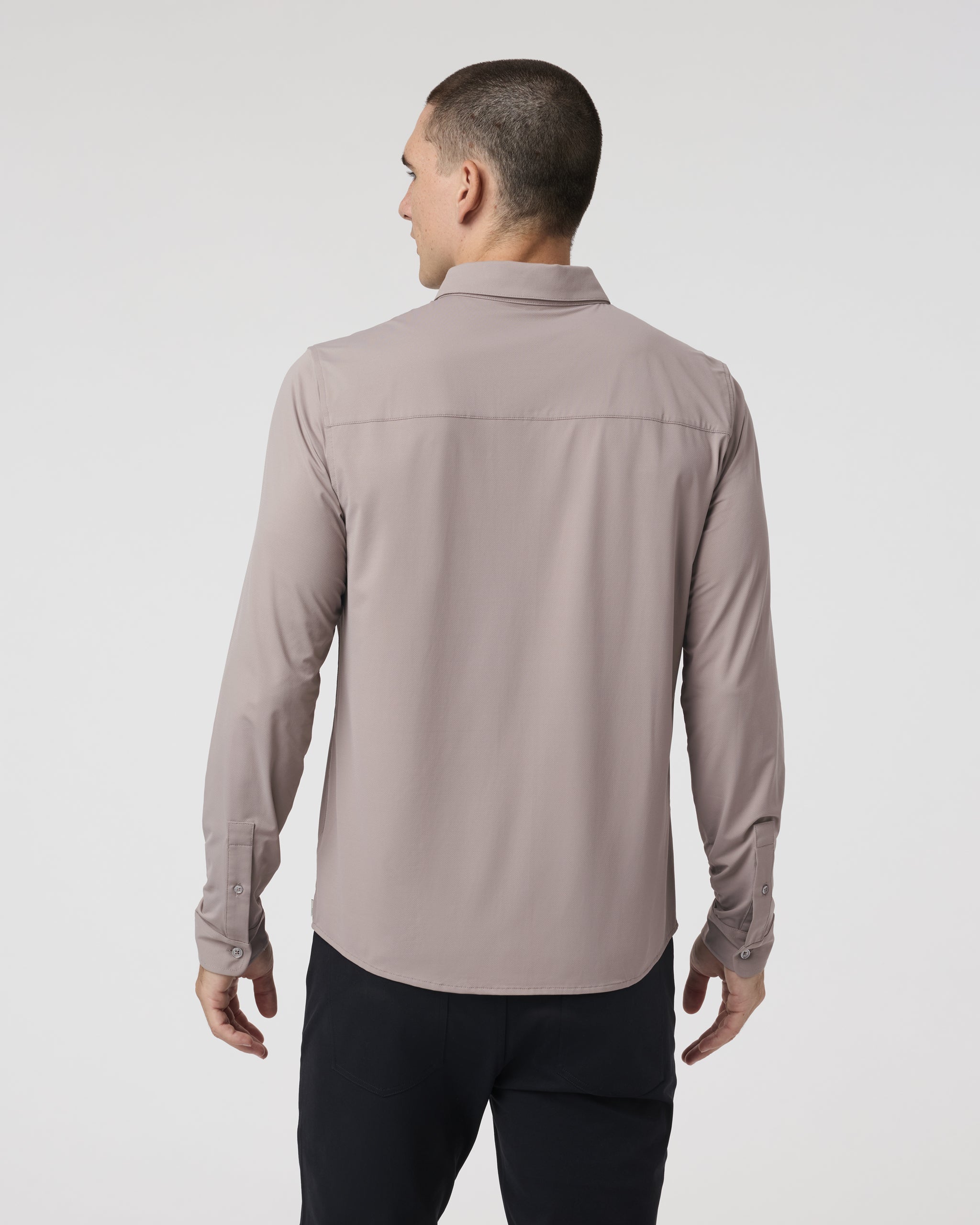 Long Sleeve TravelLite Button Down | Mocha