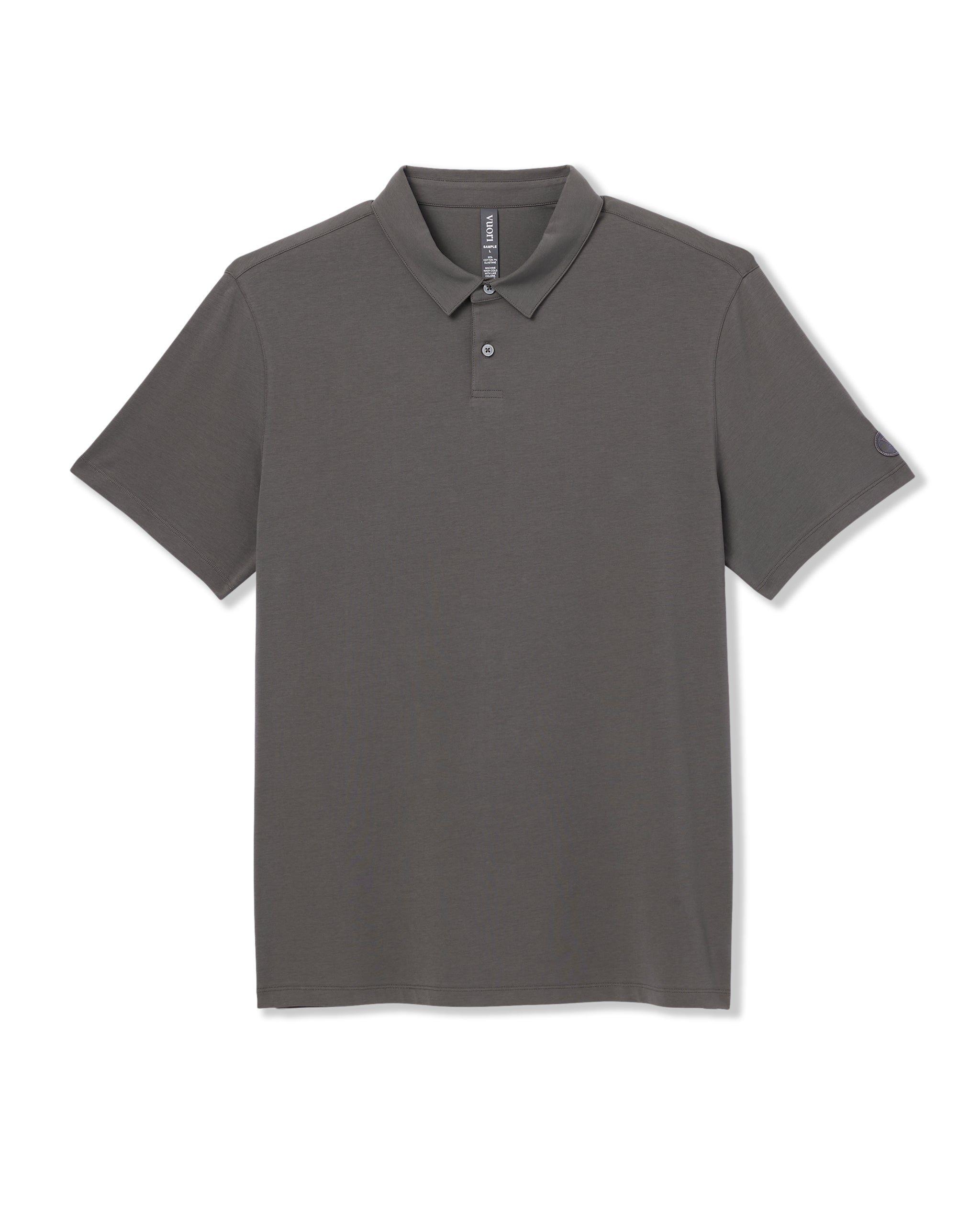 Short Sleeve Feather Polo | Warm Grey