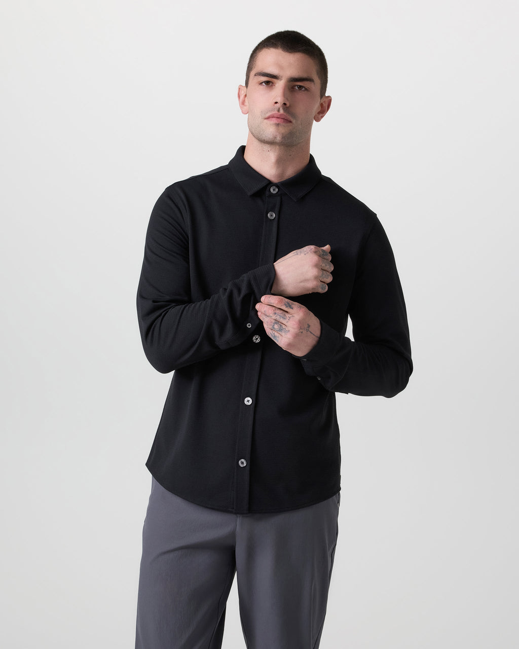Long Sleeve North Beach Button Down | Black