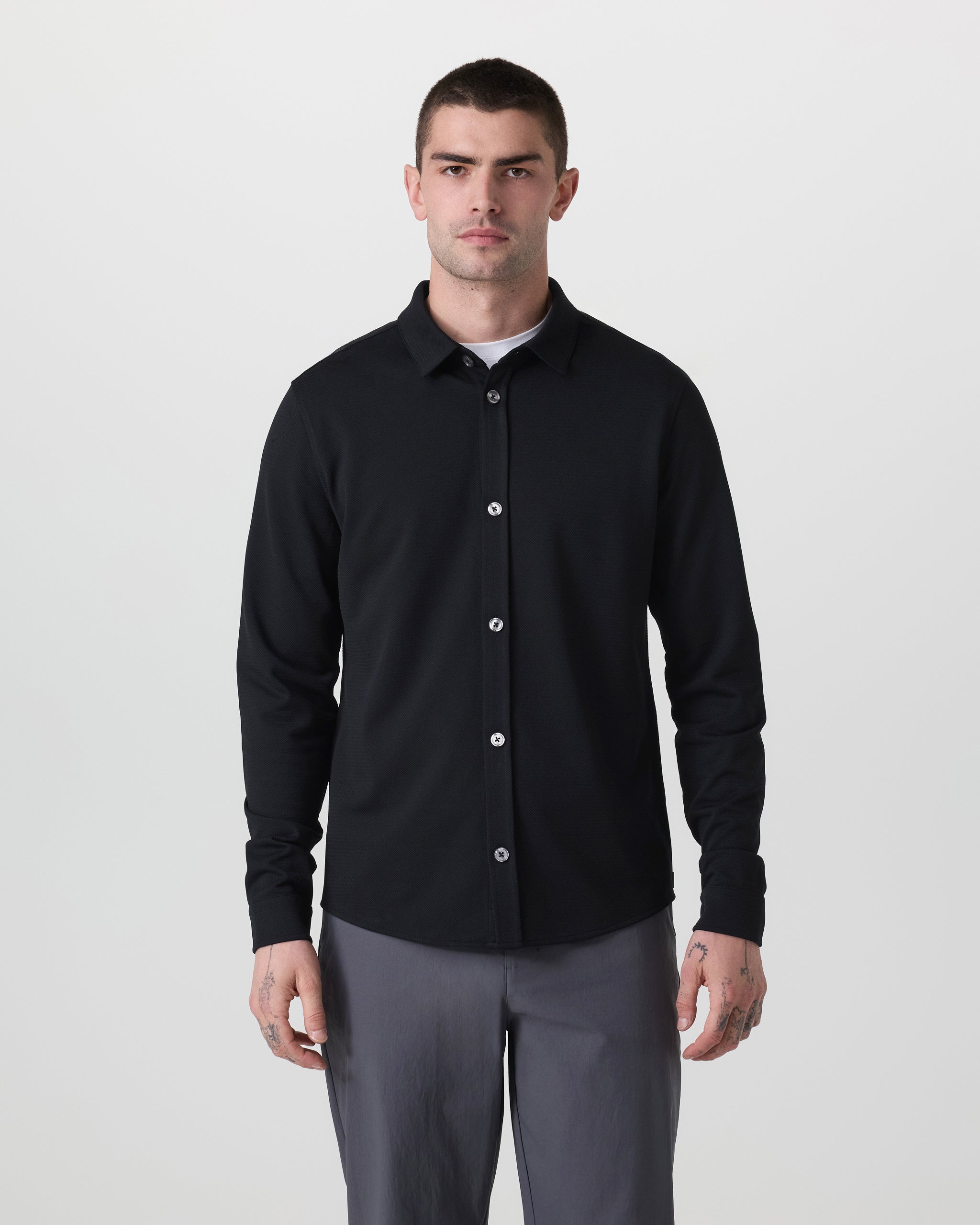 Long Sleeve North Beach Button Down | Black