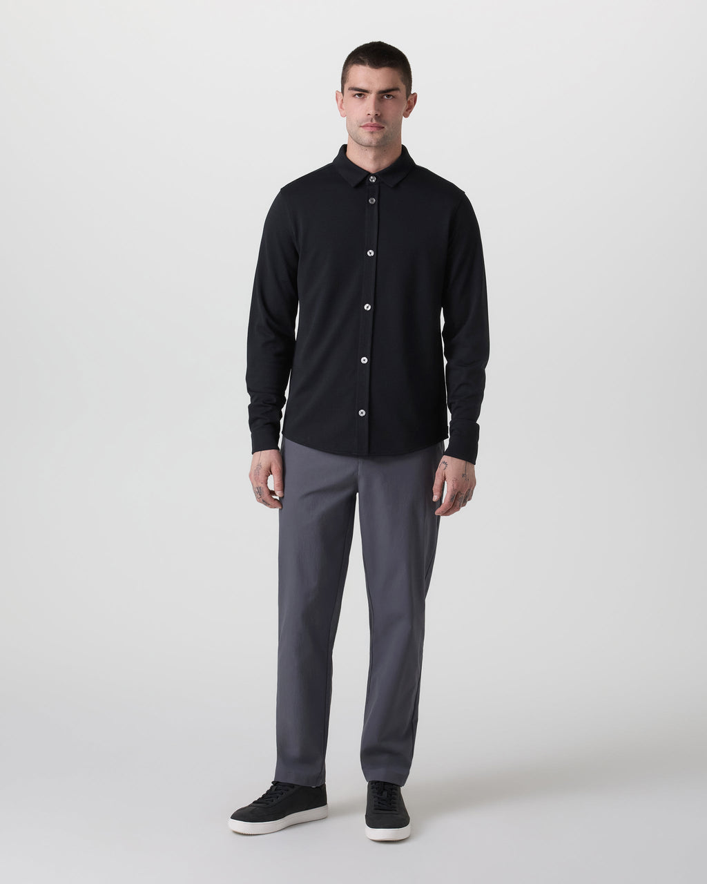 Long Sleeve North Beach Button Down | Black