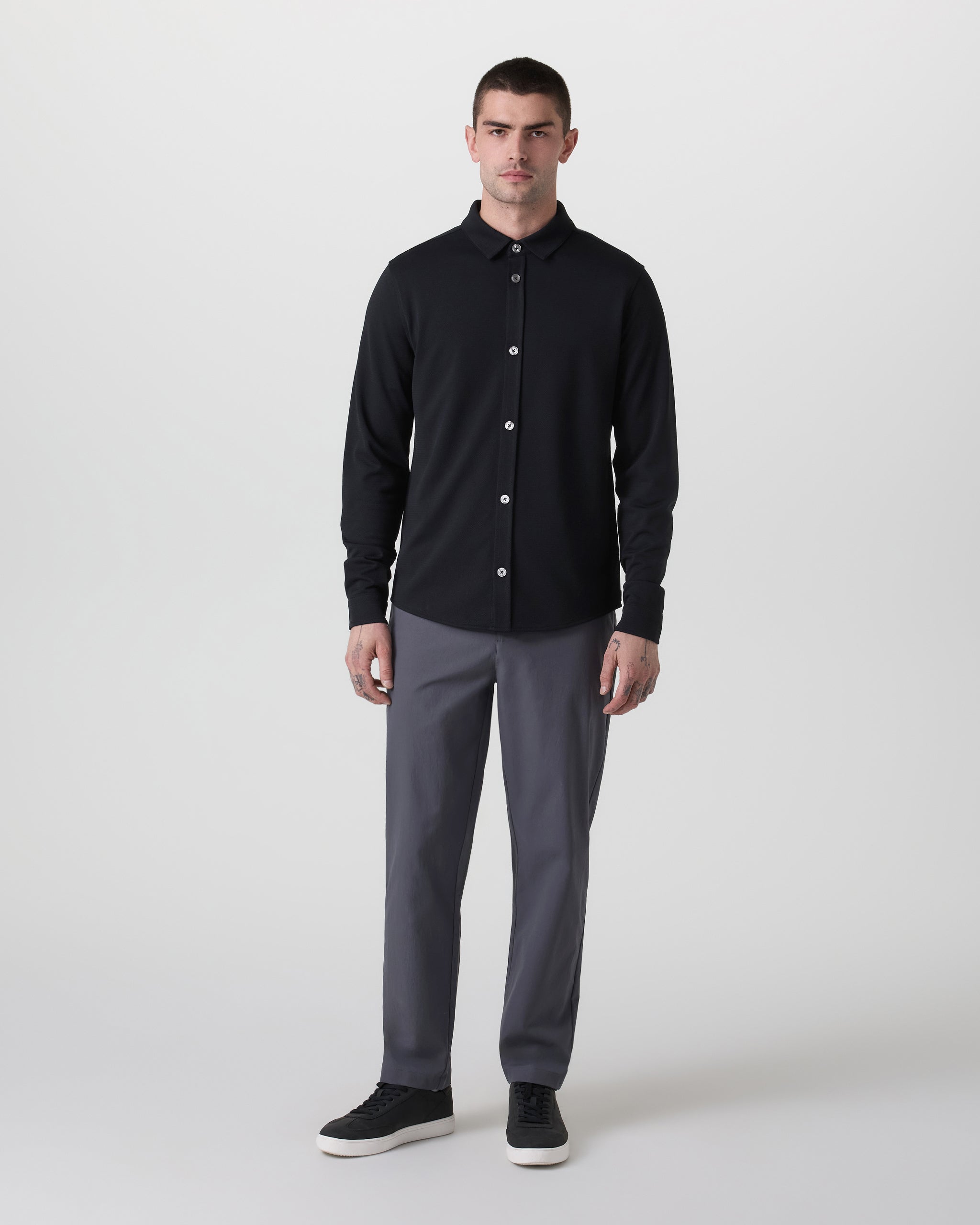 Long Sleeve North Beach Button Down | Black
