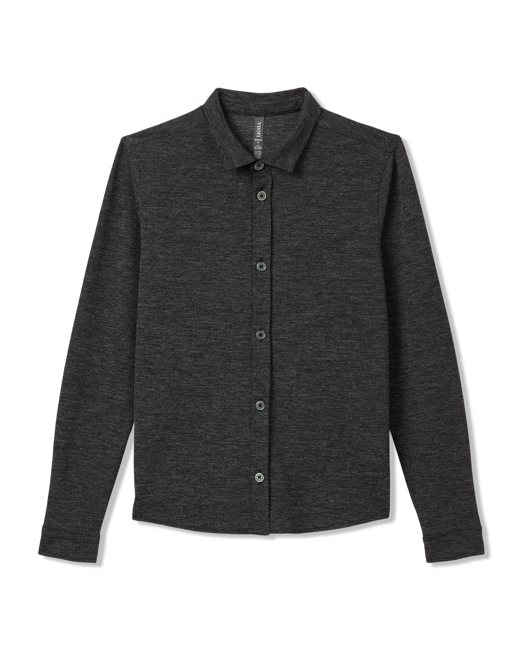 Long Sleeve North Beach Button Down | Black Heather