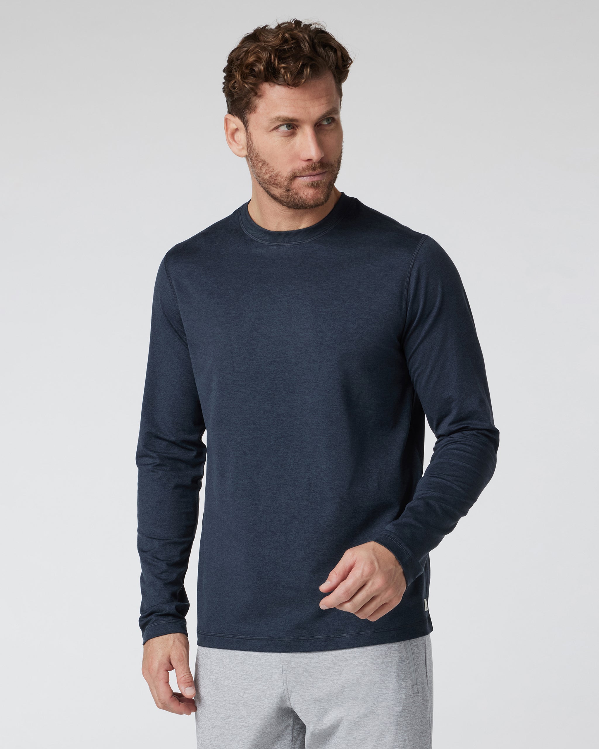 Long Sleeve Ponto Performance Tee | Midnight Heather