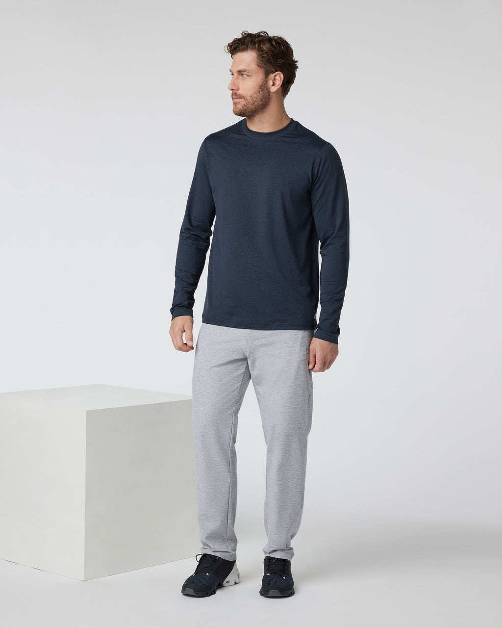 Long Sleeve Ponto Performance Tee | Midnight Heather