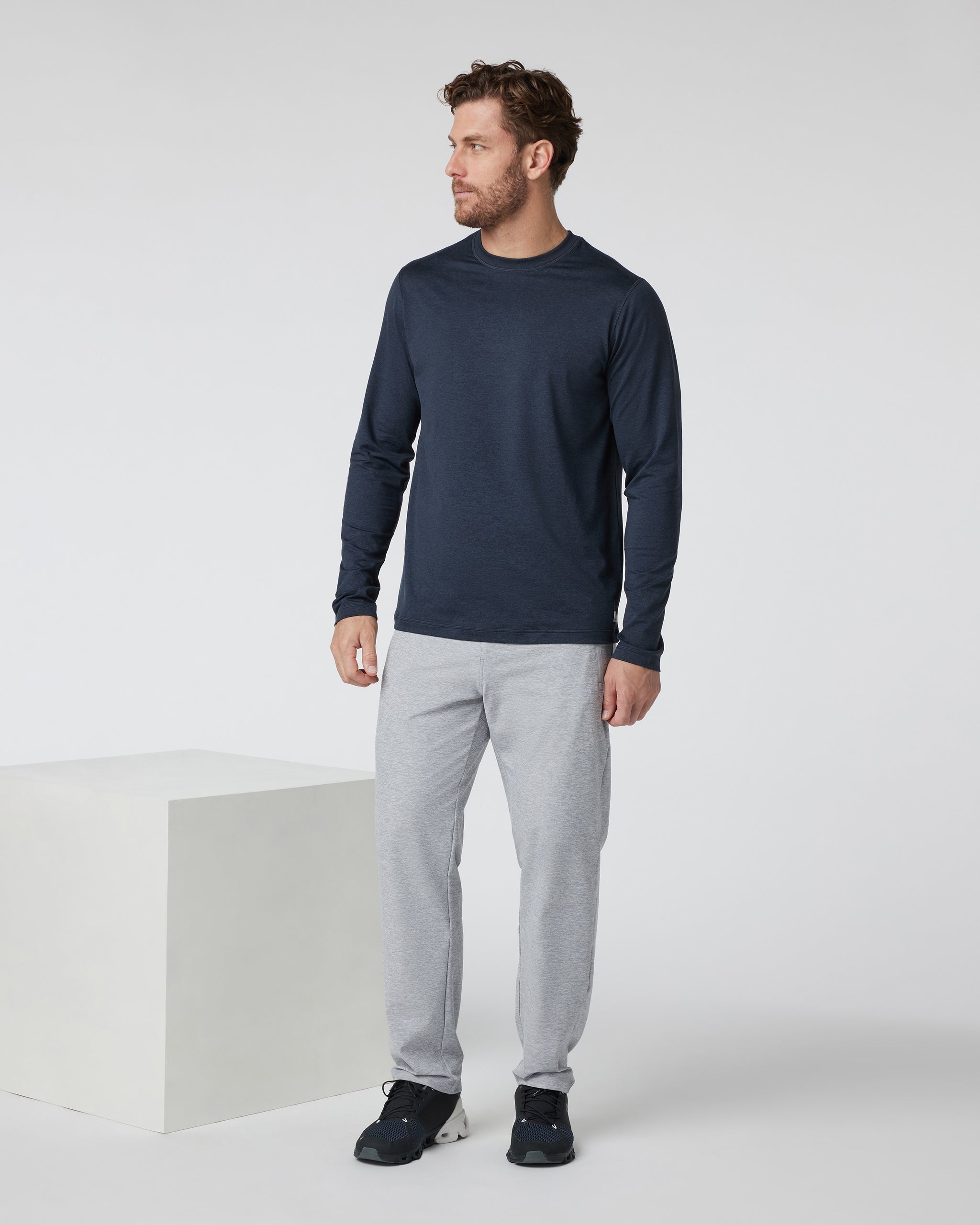 Long Sleeve Ponto Performance Tee | Midnight Heather