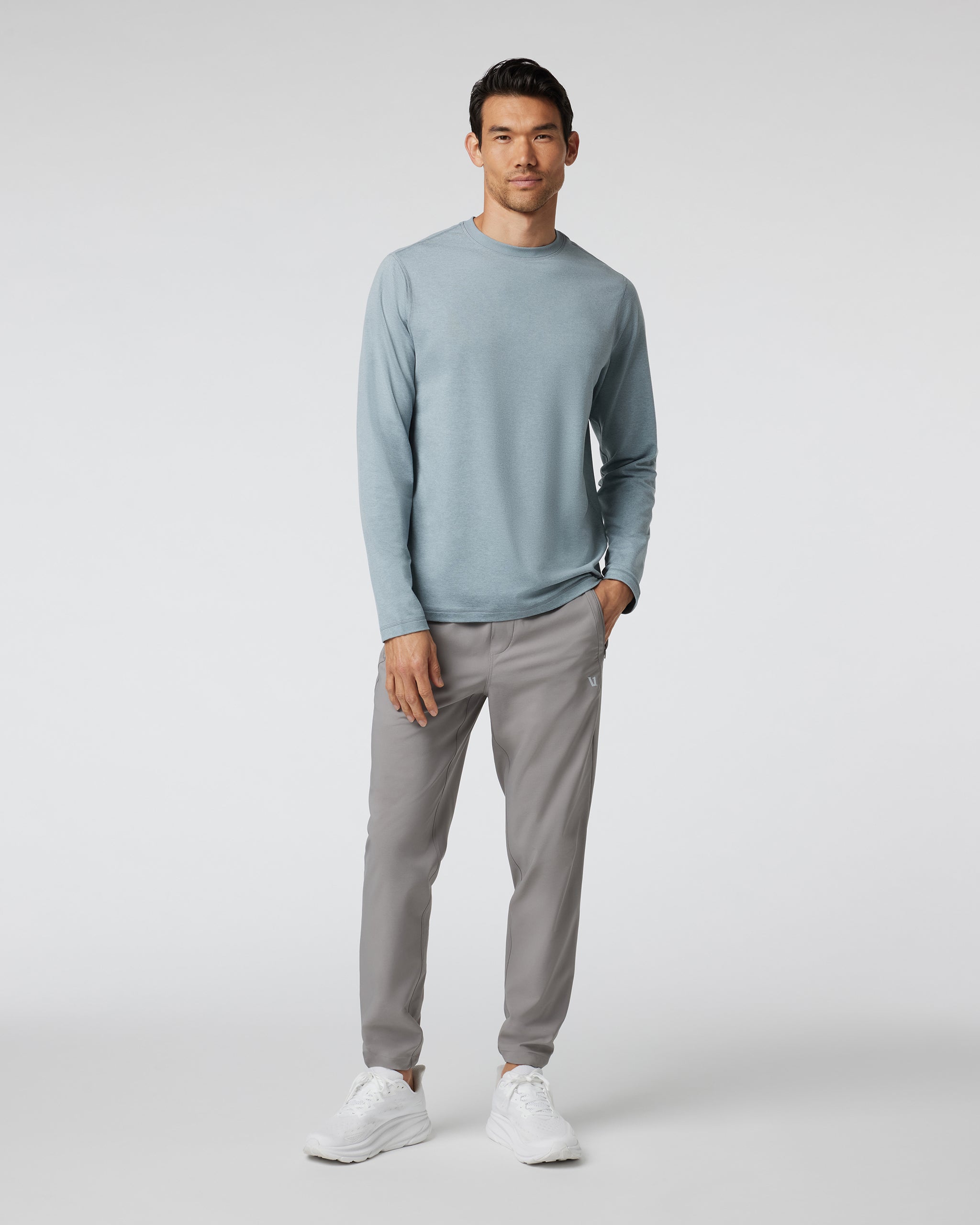 Long Sleeve Ponto Performance Tee | Steel Heather