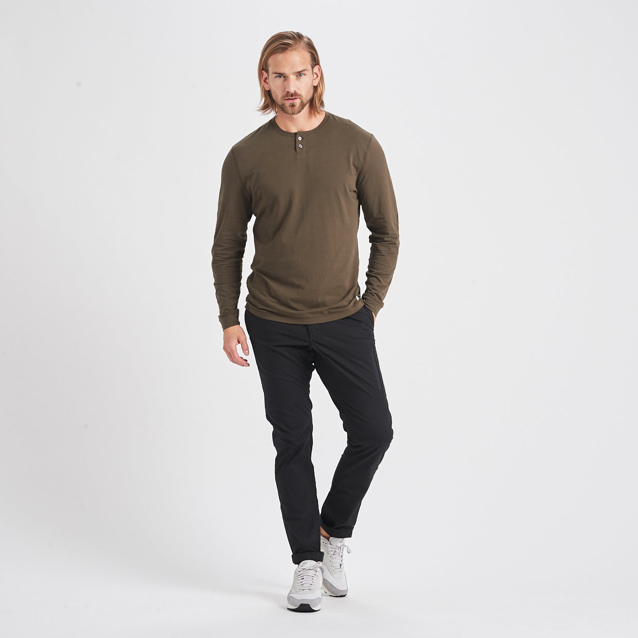 Long-Sleeve Ever Henley | Evergreen
