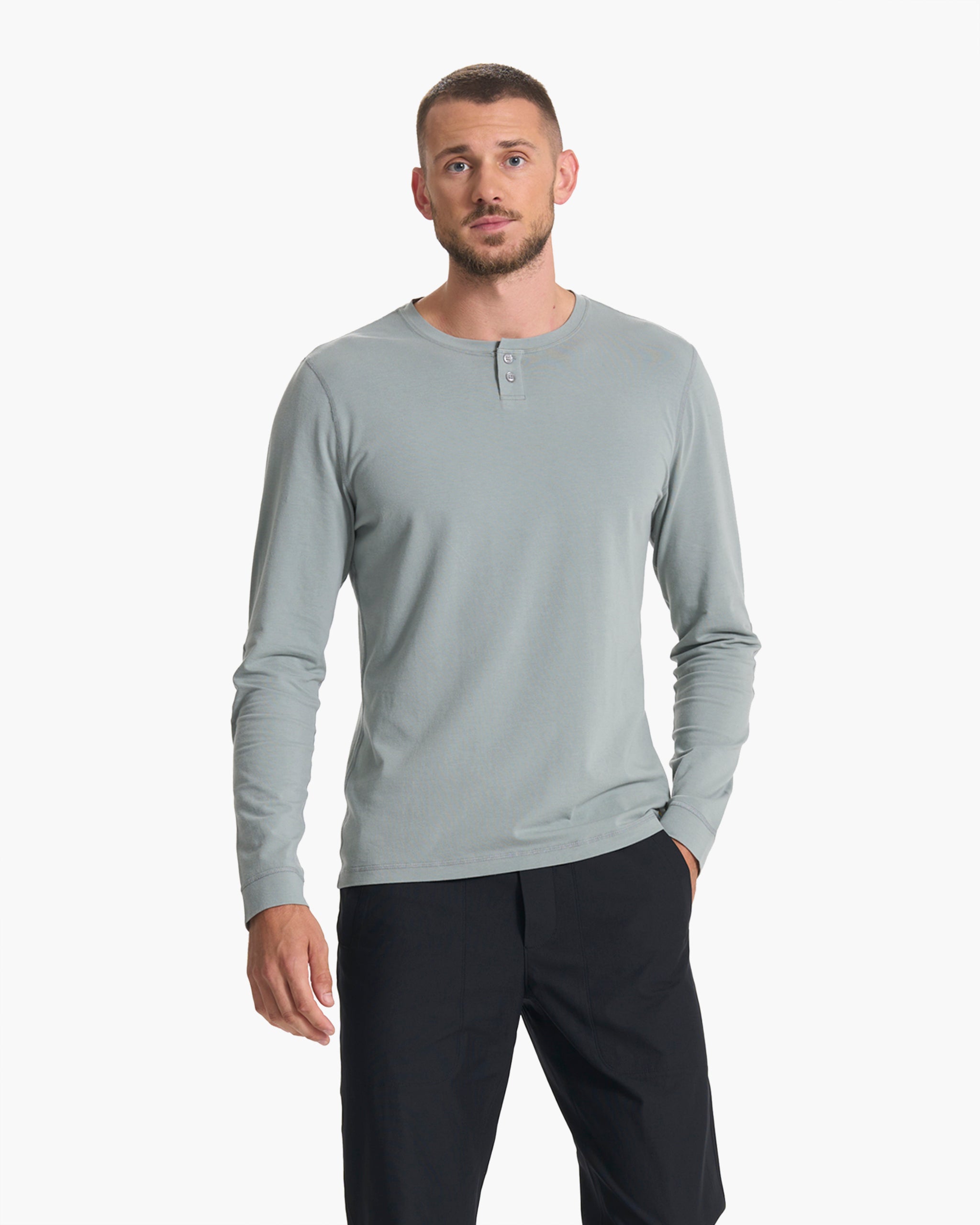 Long Sleeve Ever Henley | Stormy