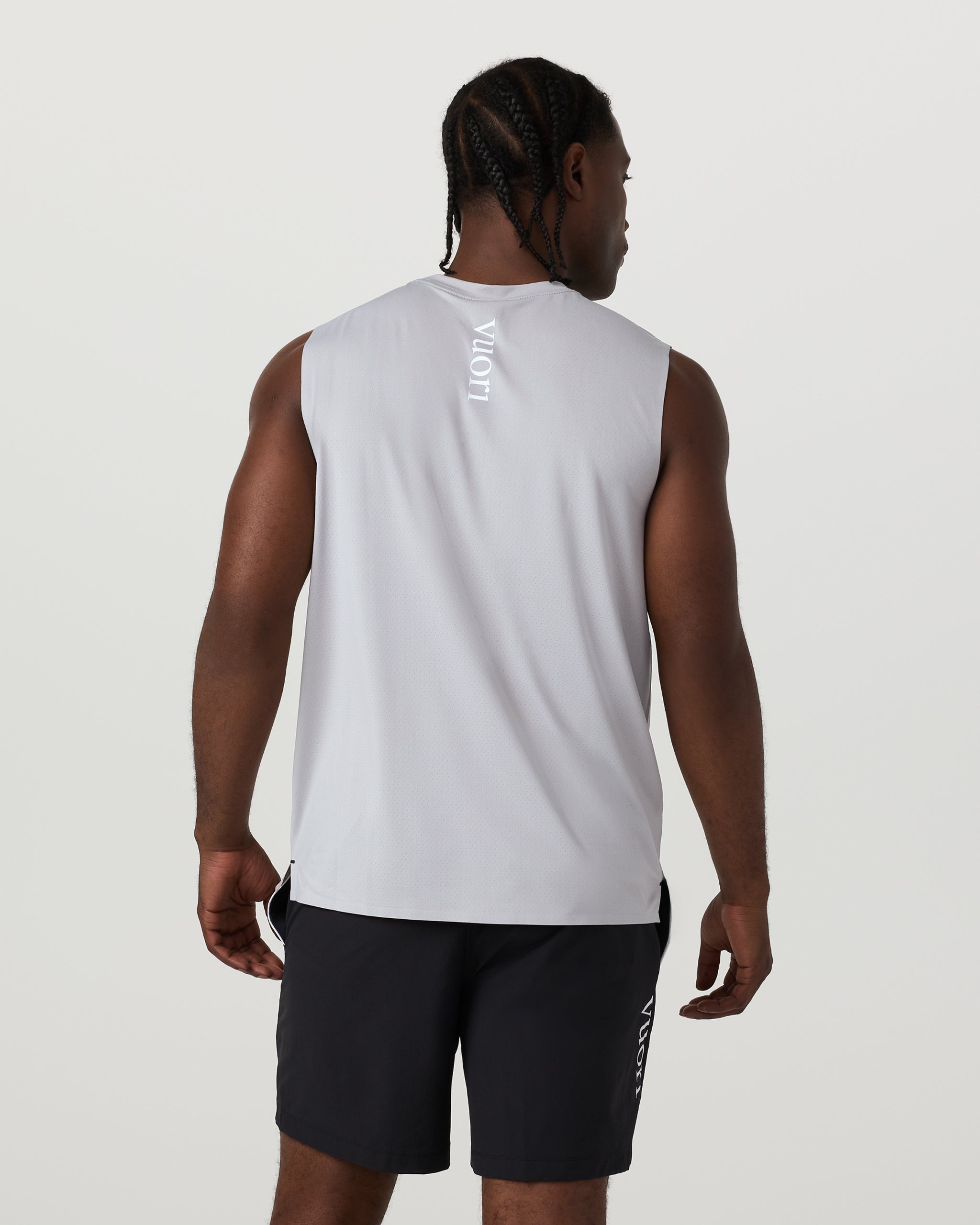 Viewpoint Muscle Tank | Amethyst Grey Logo Graphic