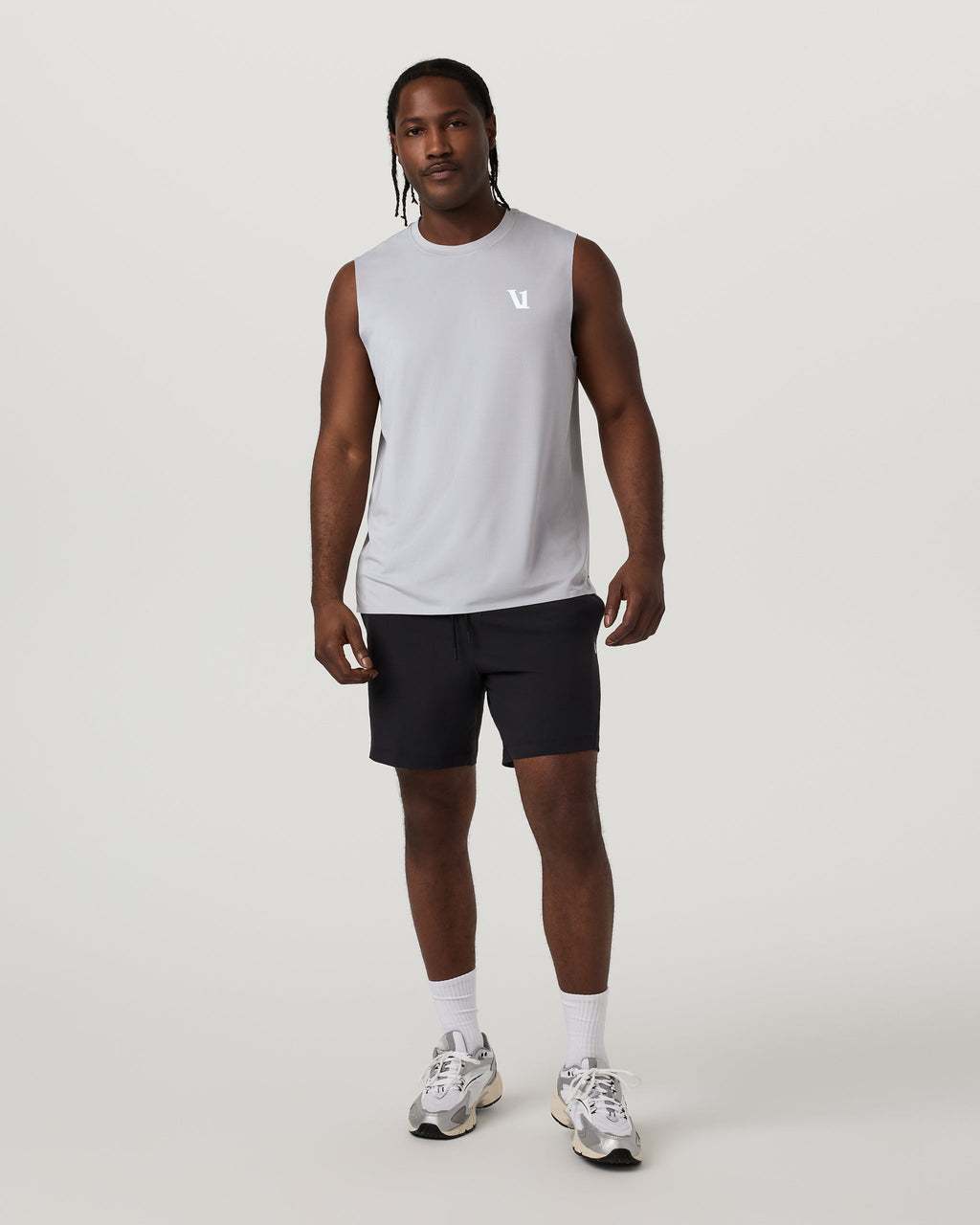 Viewpoint Muscle Tank | Amethyst Grey Logo Graphic