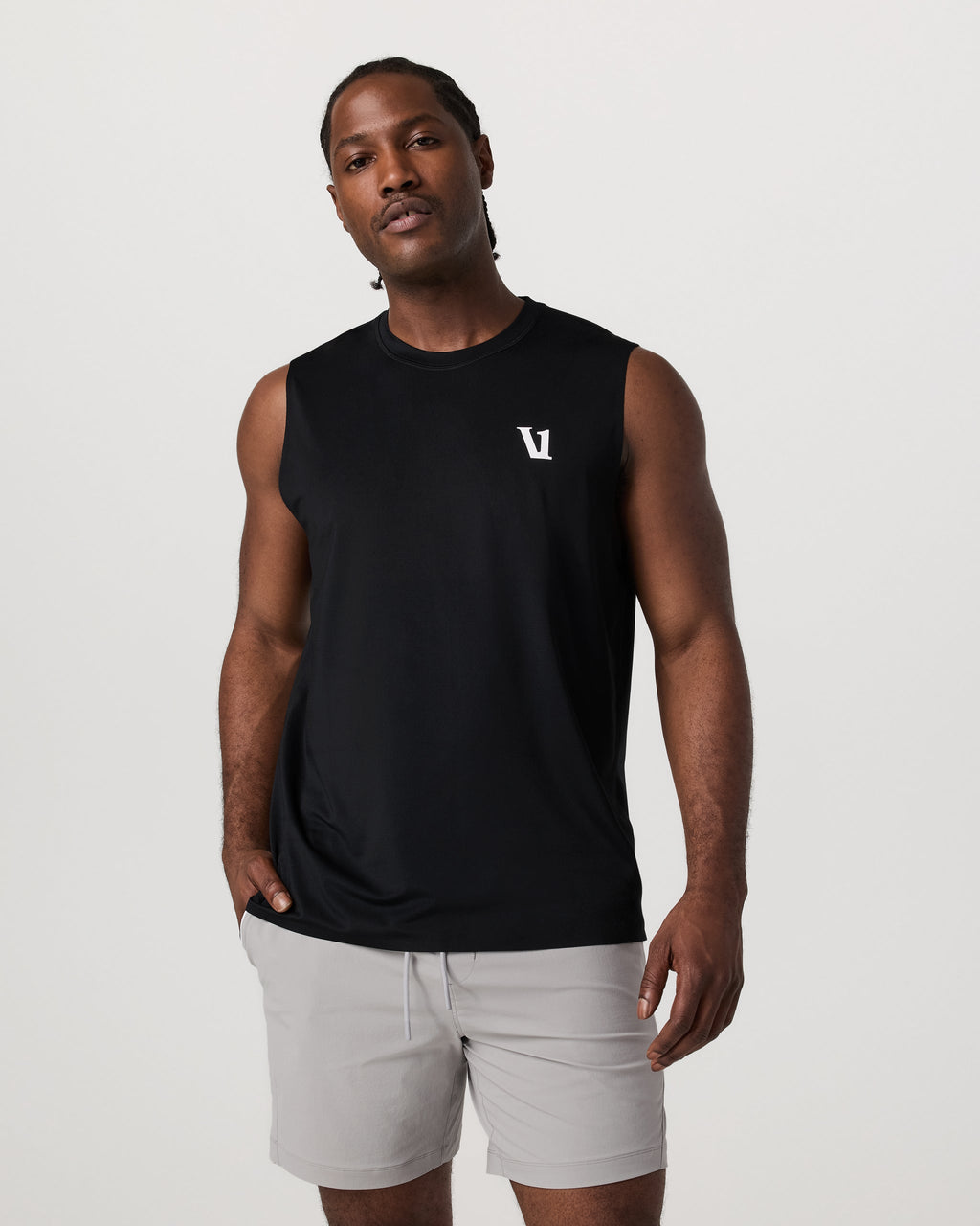 Viewpoint Muscle Tank | Black Logo Graphic