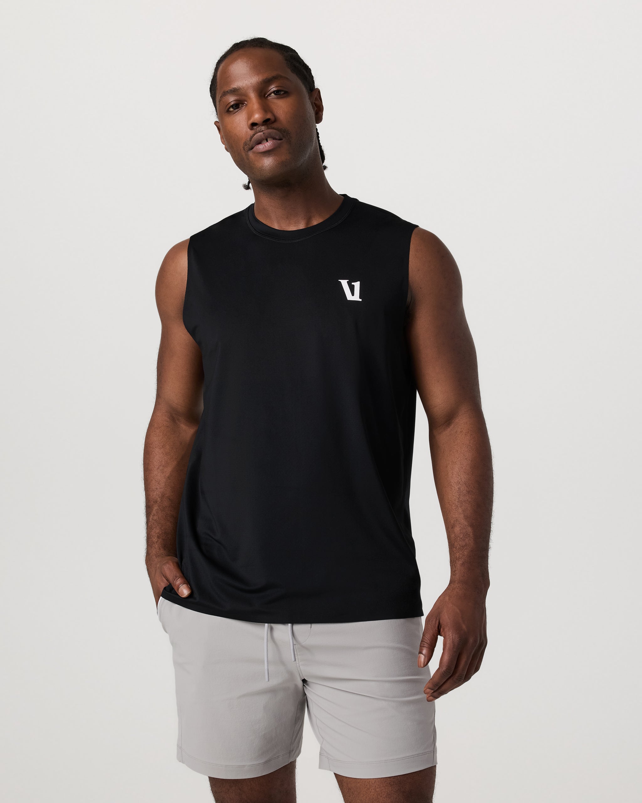 Viewpoint Muscle Tank | Black Logo Graphic