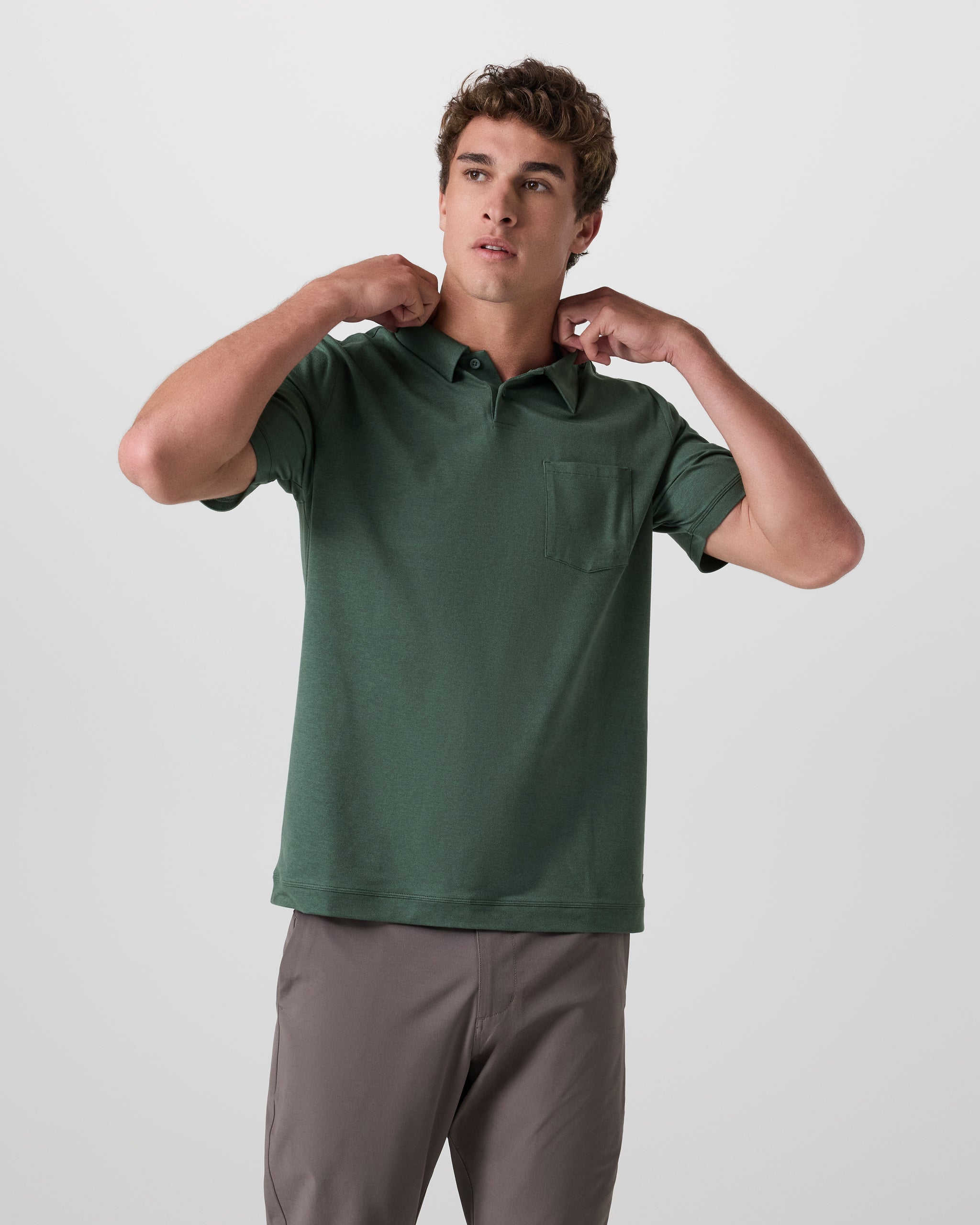 Short Sleeve Ponto Performance Polo | Marsh Heather