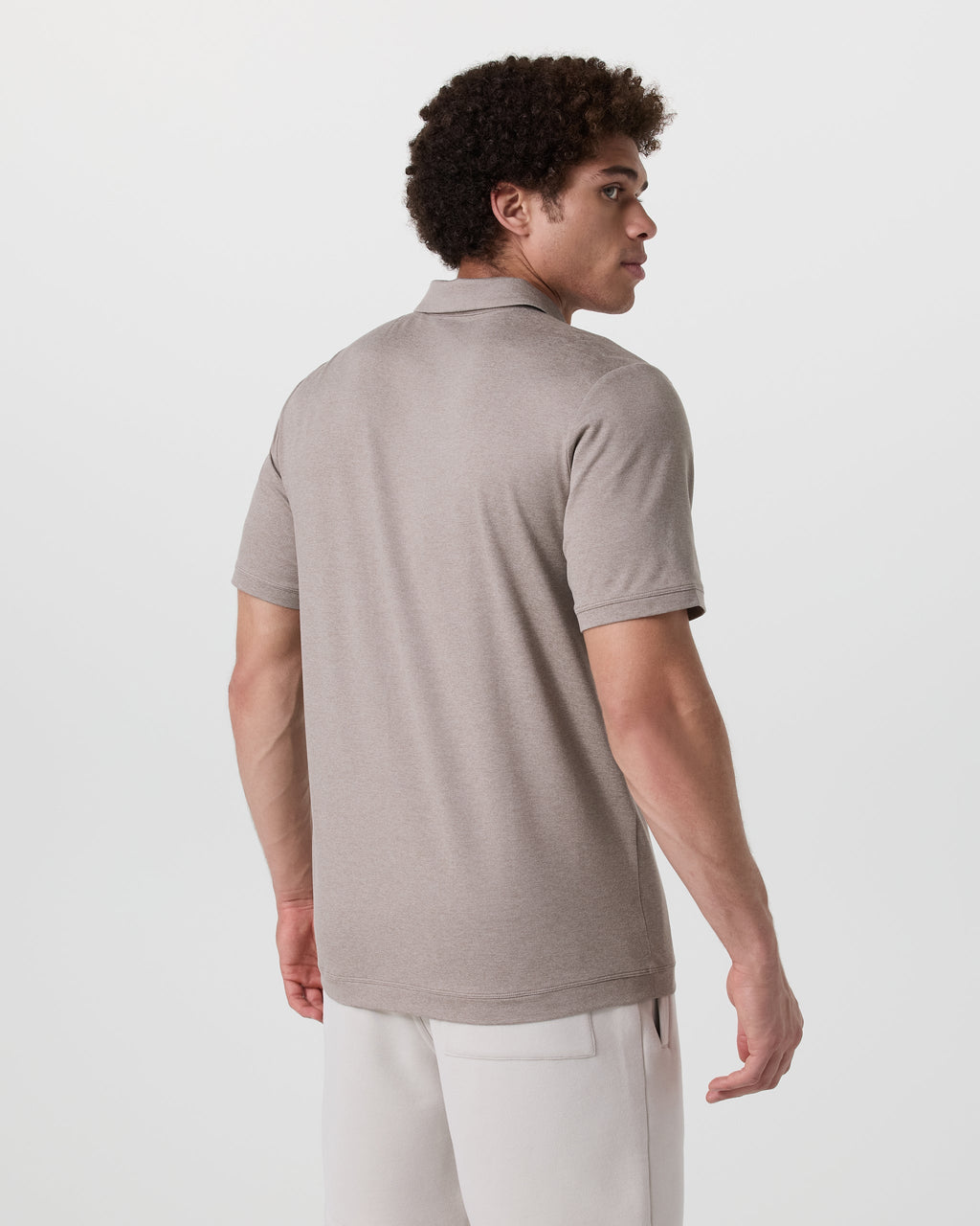 Short Sleeve Ponto Performance Polo | Mocha Heather
