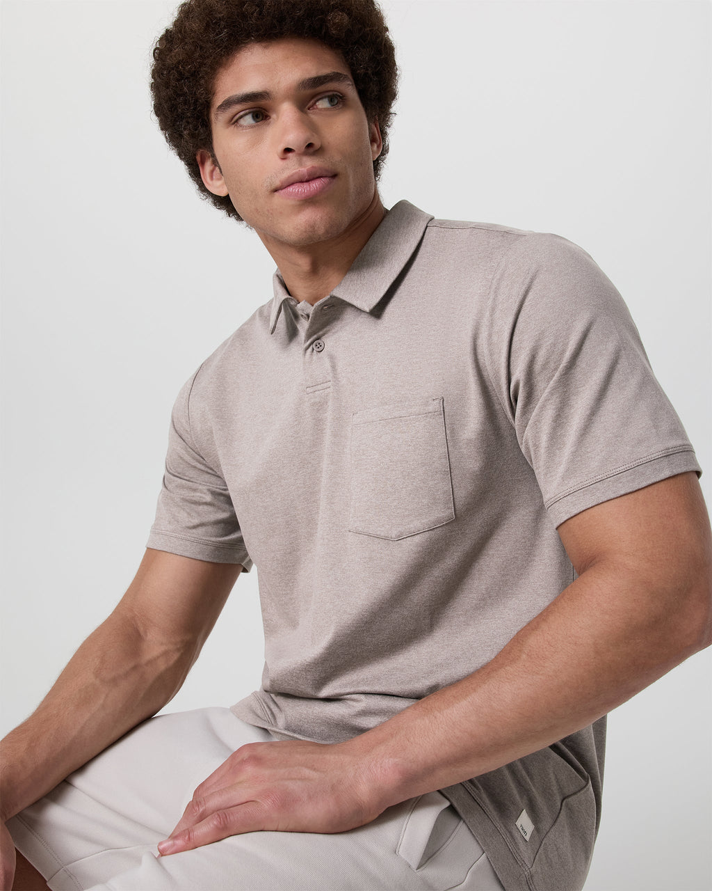 Short Sleeve Ponto Performance Polo | Mocha Heather