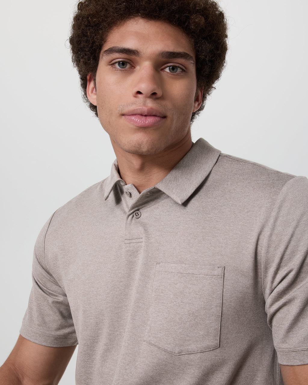 Short Sleeve Ponto Performance Polo | Mocha Heather