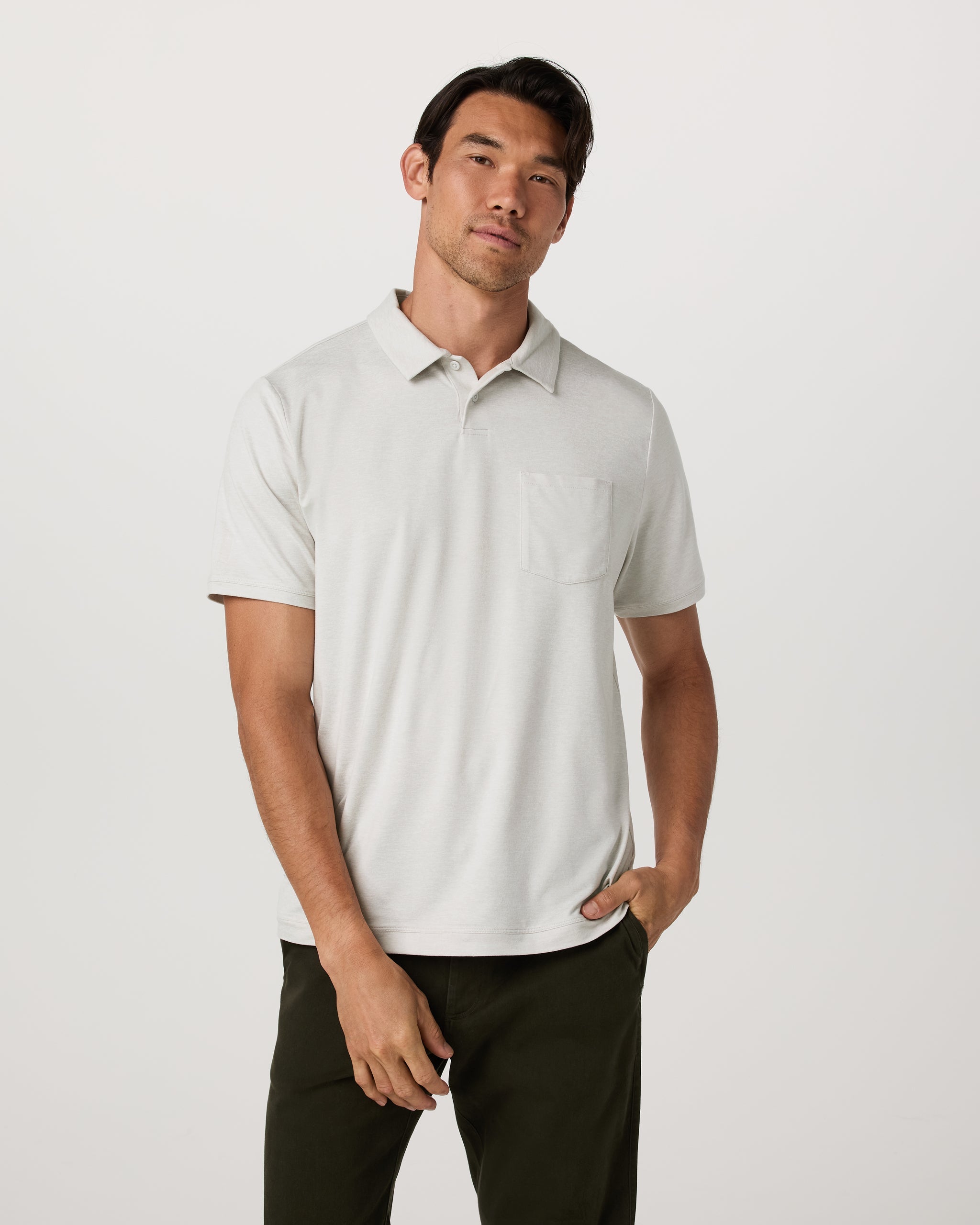 Short Sleeve Ponto Performance Polo | Salt Heather