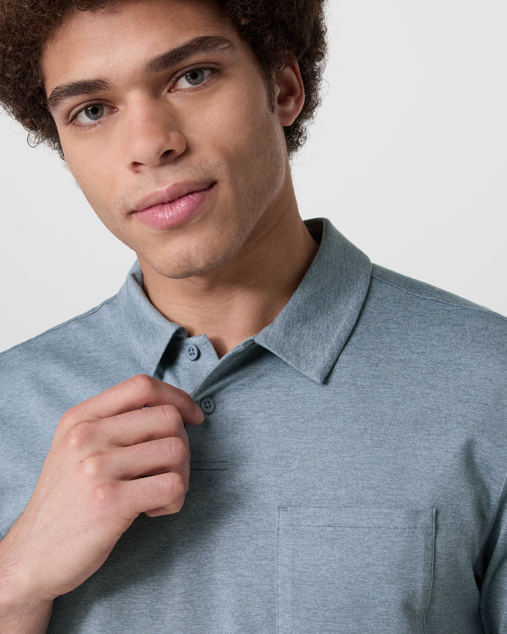 Short Sleeve Ponto Performance Polo | Dusty Blue Heather