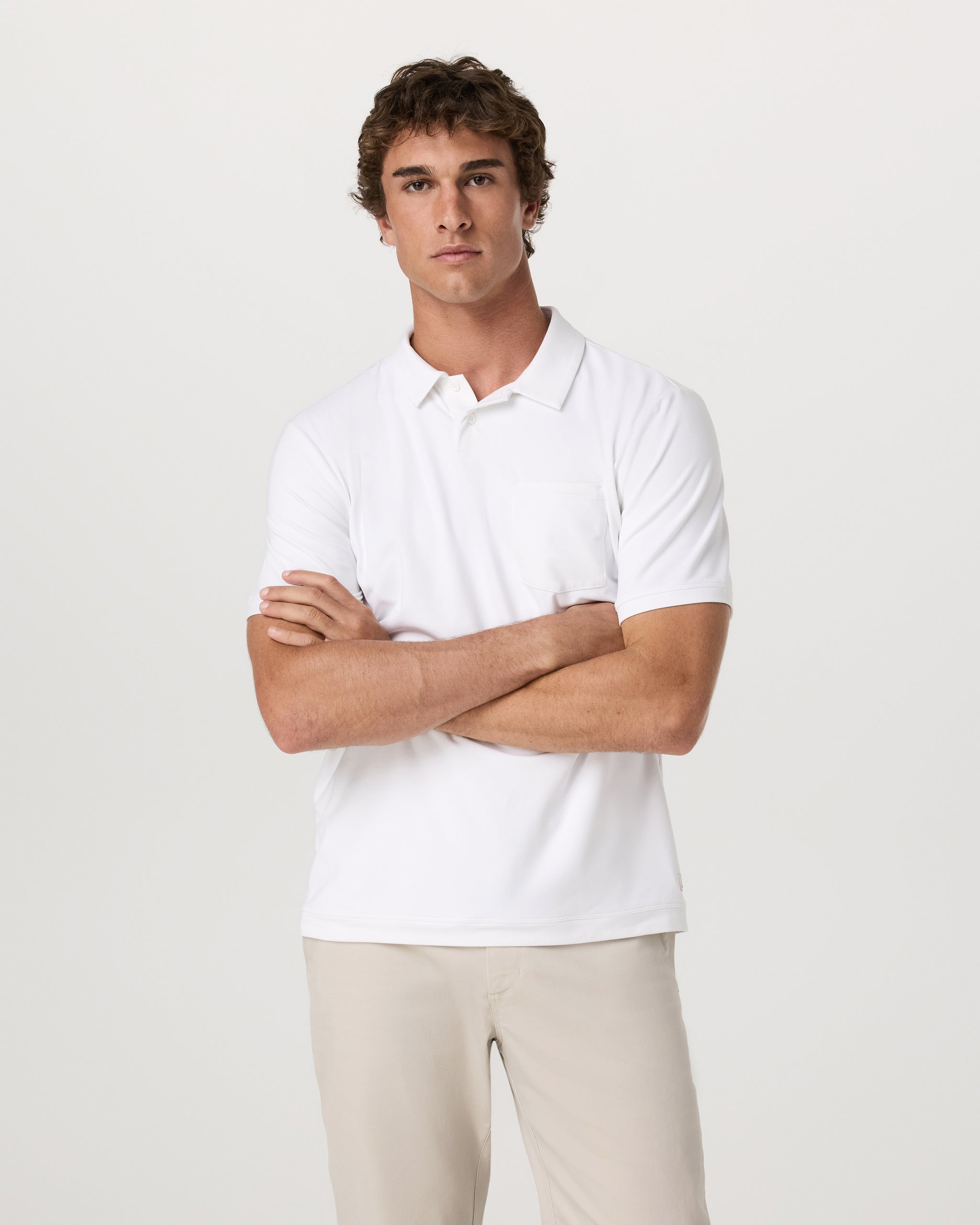 Short Sleeve Ponto Performance Polo | White