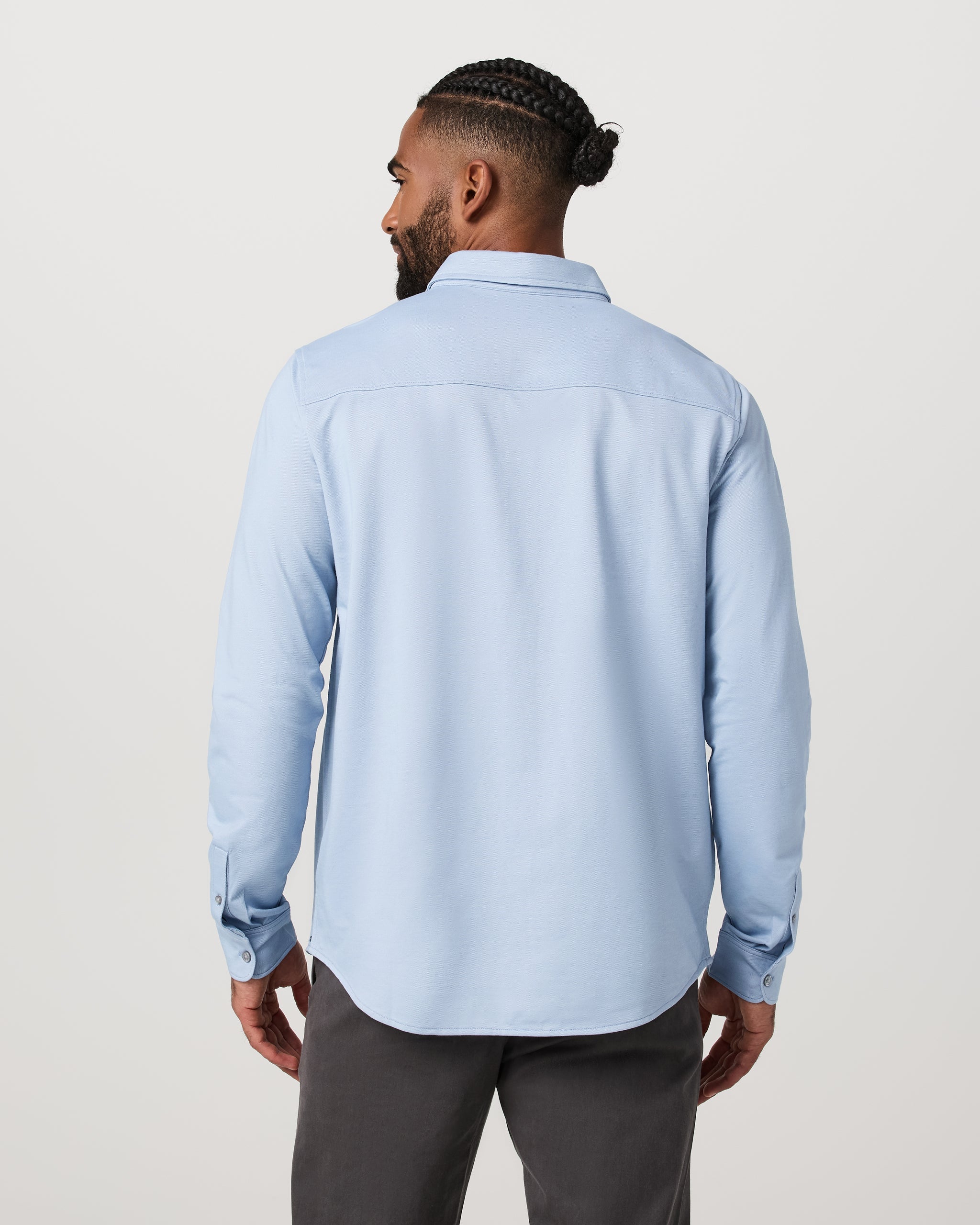 Long Sleeve Knit Oxford Button Down - Classic Fit | Blue Dusk