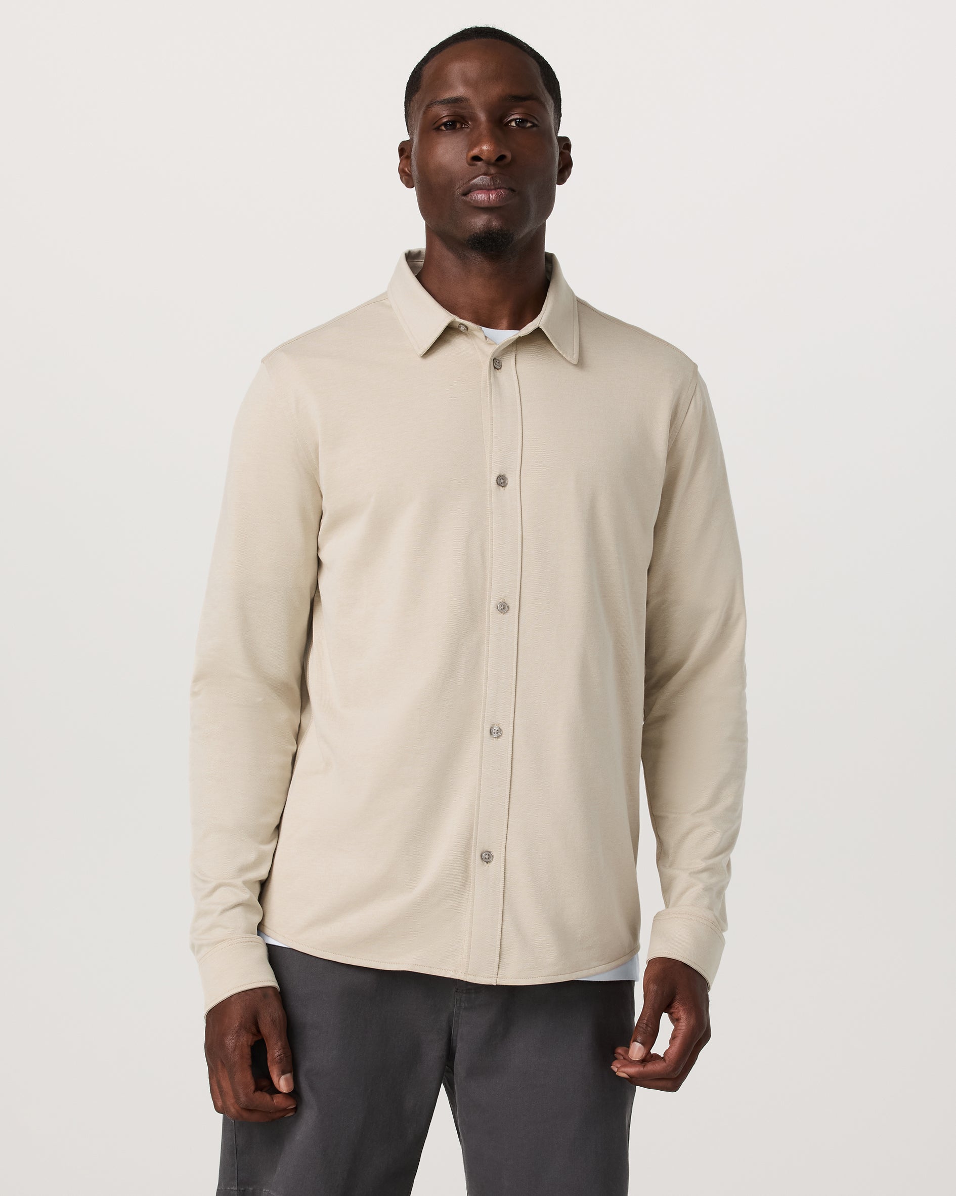 Long Sleeve Knit Oxford Button Down - Classic Fit | Trench