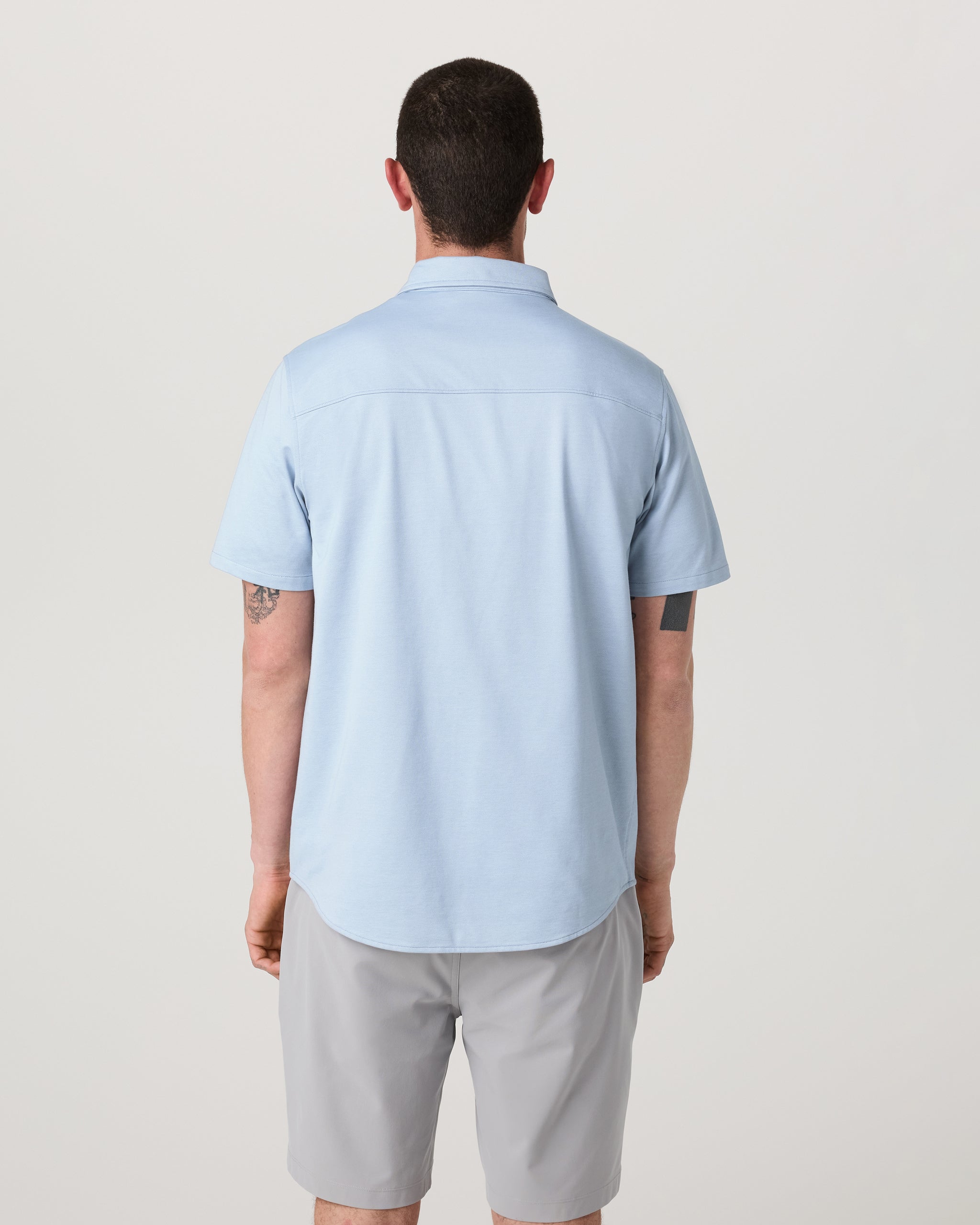 Short Sleeve Knit Oxford Button Down - Classic Fit | Blue Dusk