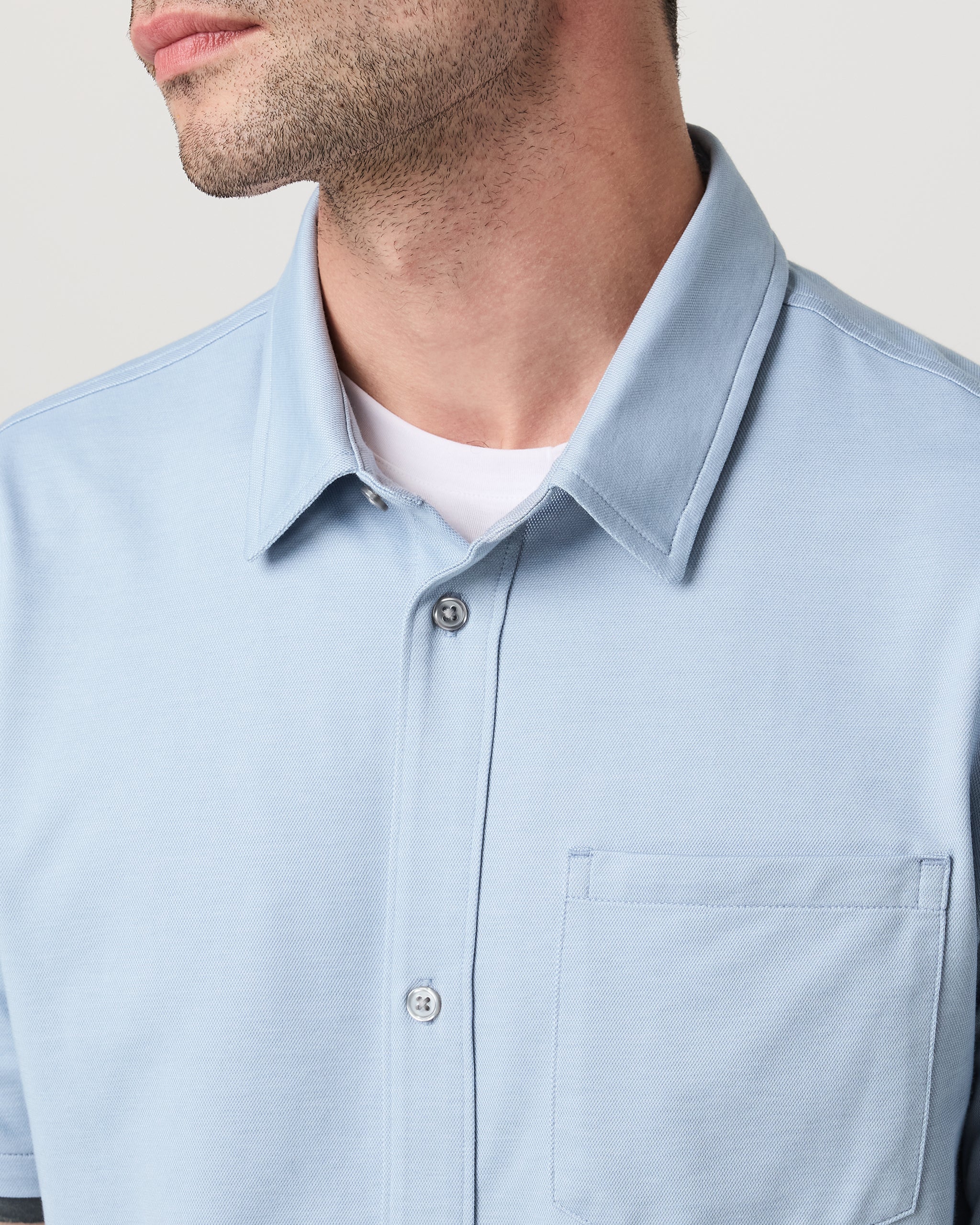 Short Sleeve Knit Oxford Button Down - Classic Fit | Blue Dusk