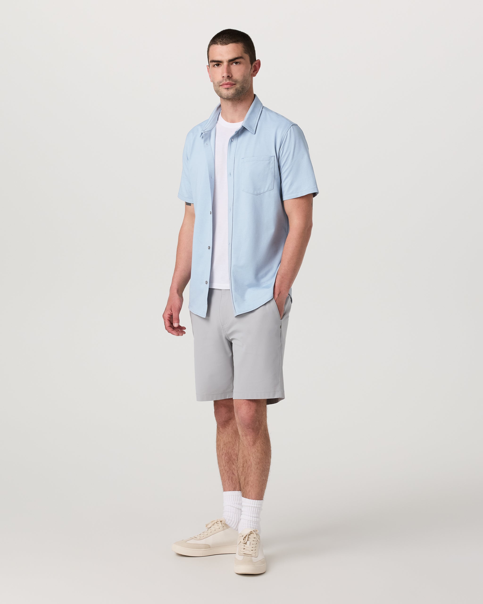 Short Sleeve Knit Oxford Button Down - Classic Fit | Blue Dusk