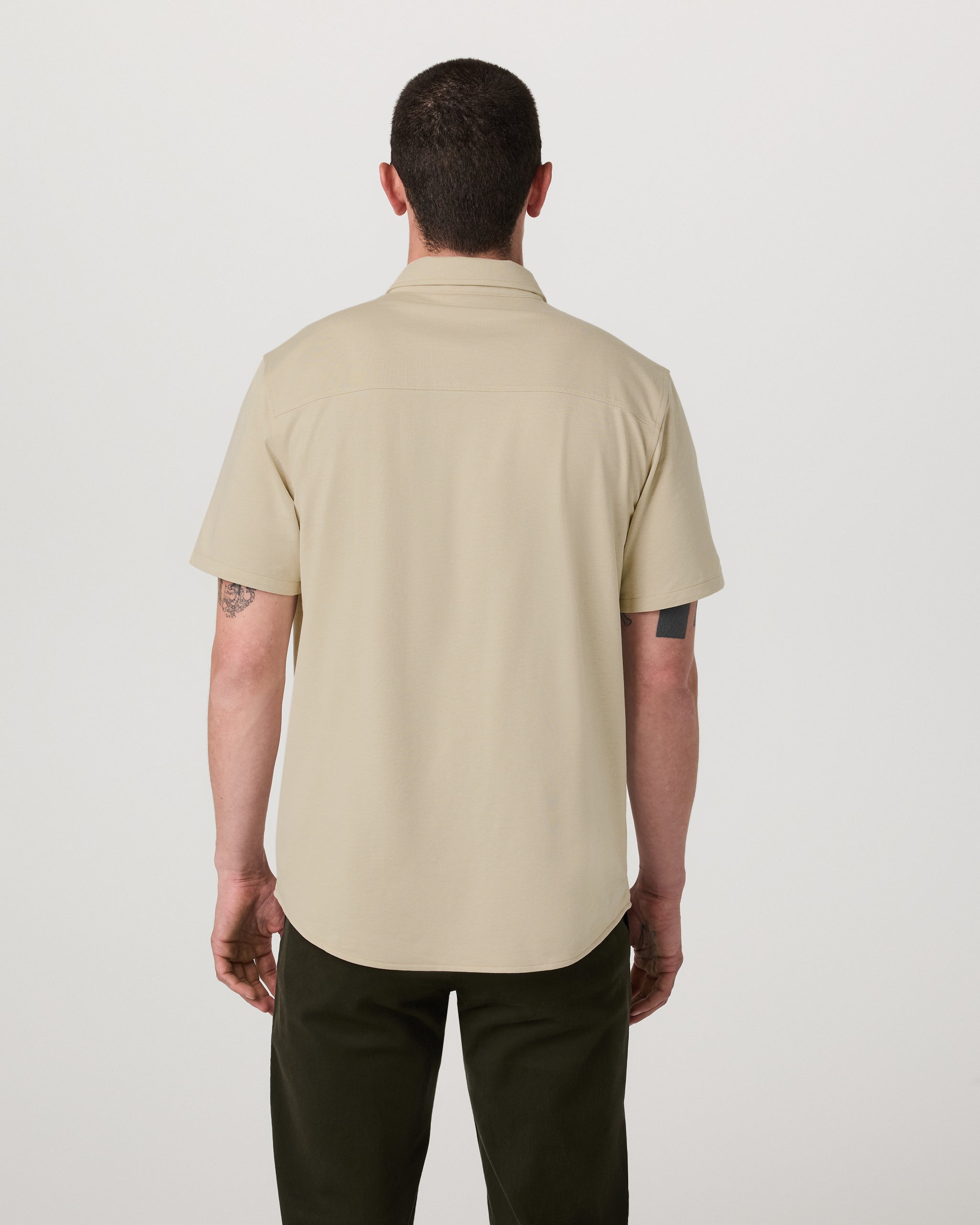 Short Sleeve Knit Oxford Button Down - Classic Fit | Trench