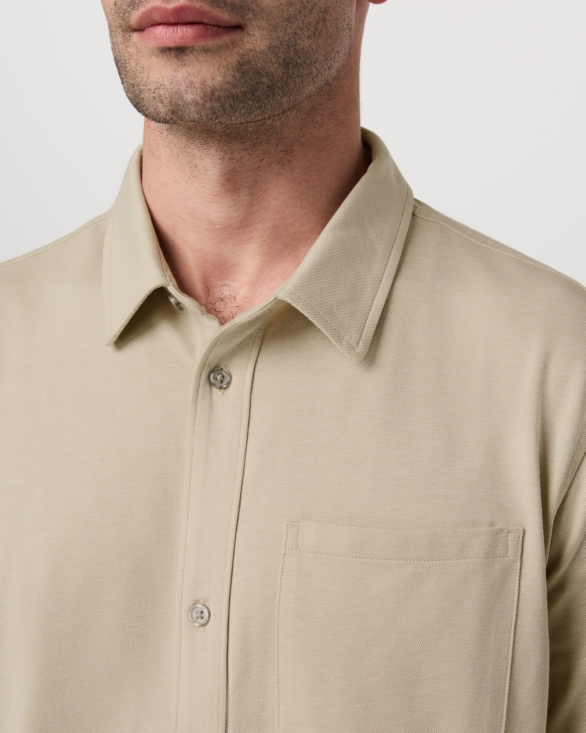 Short Sleeve Knit Oxford Button Down - Classic Fit | Trench