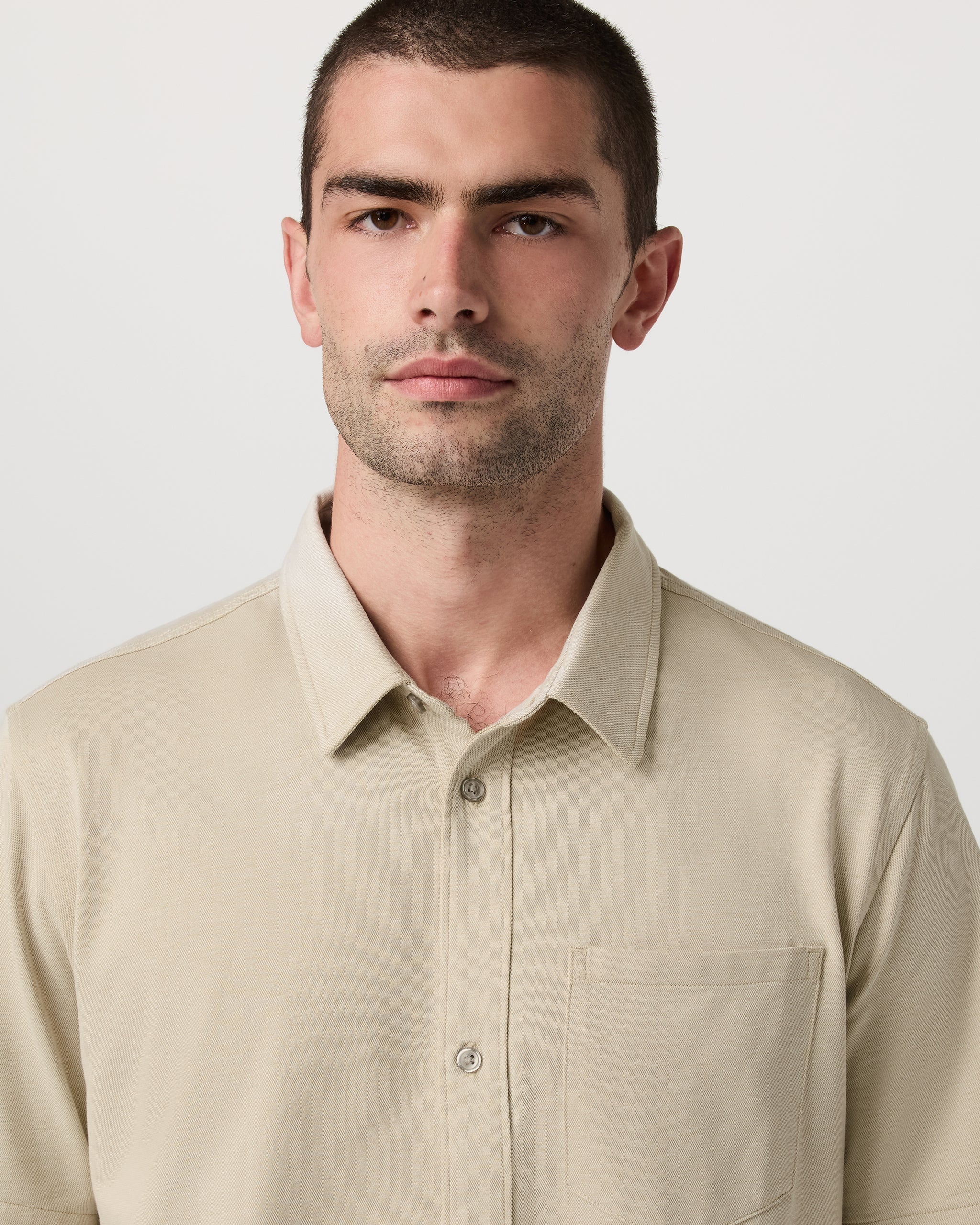 Short Sleeve Knit Oxford Button Down - Classic Fit | Trench