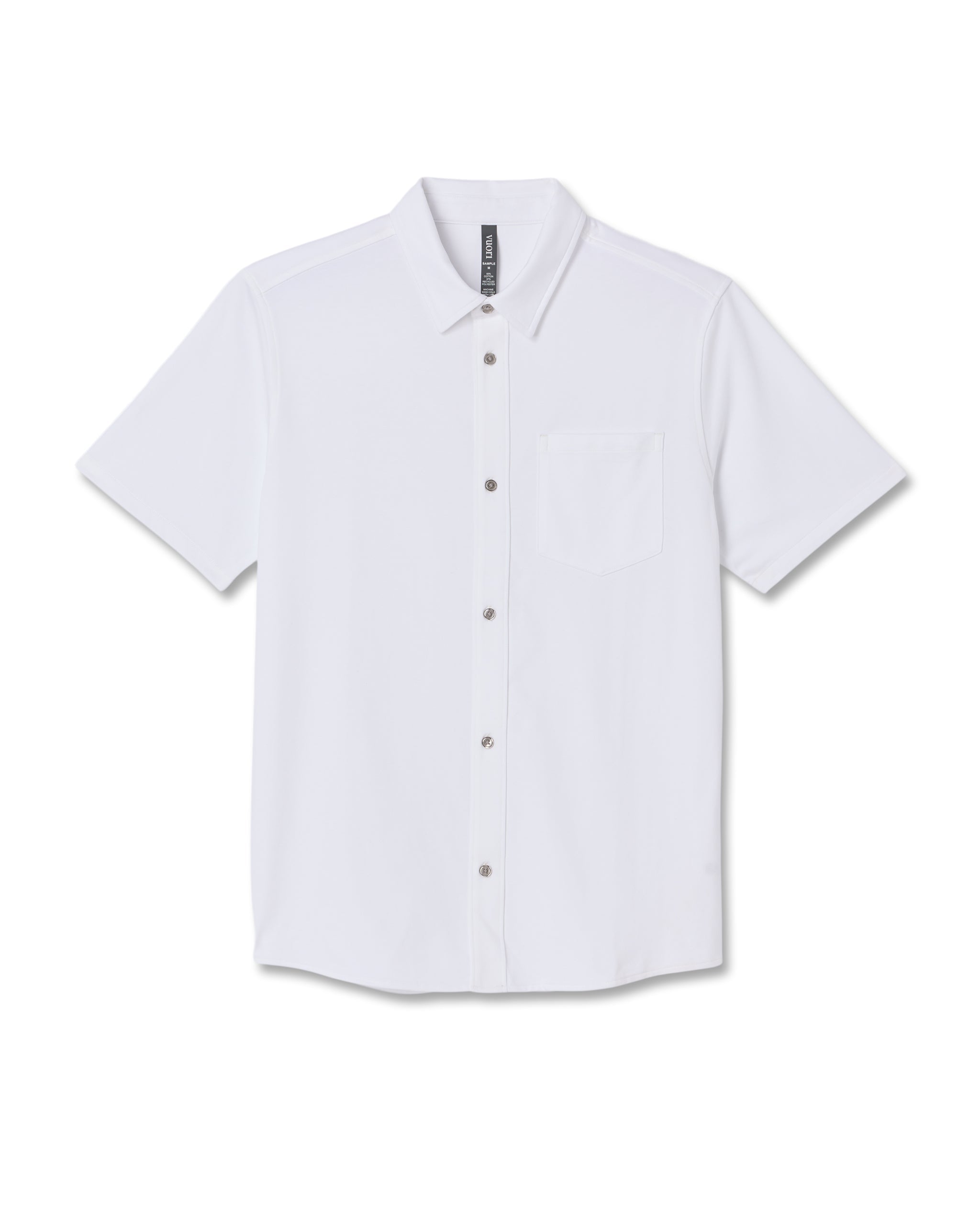 Short Sleeve Knit Oxford Button Down - Classic Fit | White