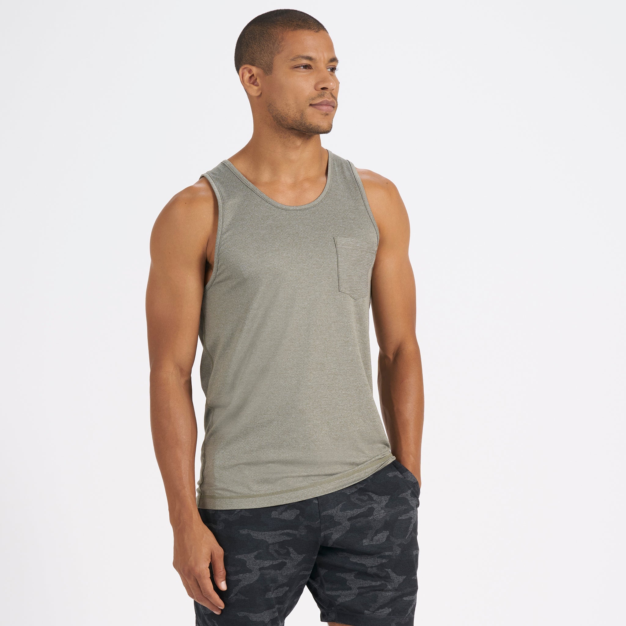 Tradewind Performance Tank | Army Heather