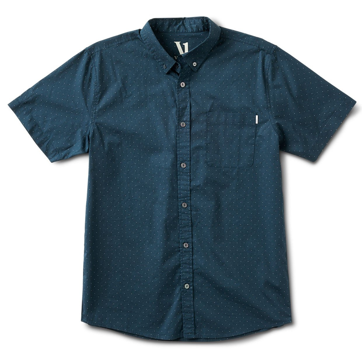 Crest Short-Sleeve Button-Down | Indigo Micro Dot