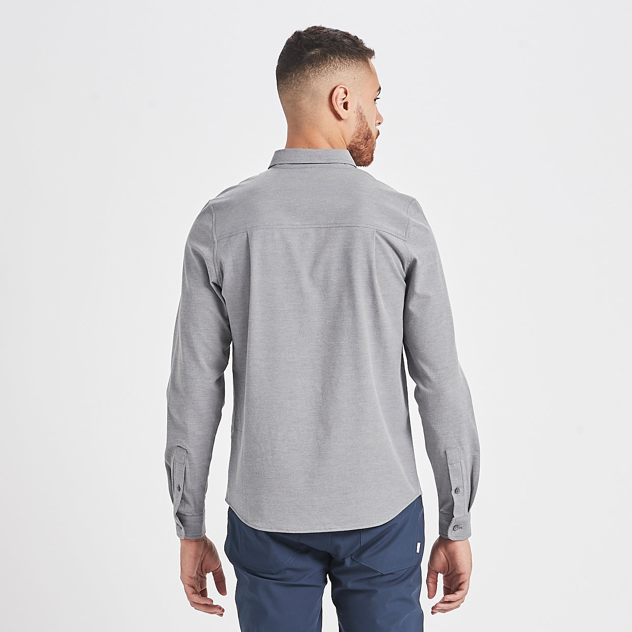 Bishop Long-Sleeve Button-Down | Light Grey