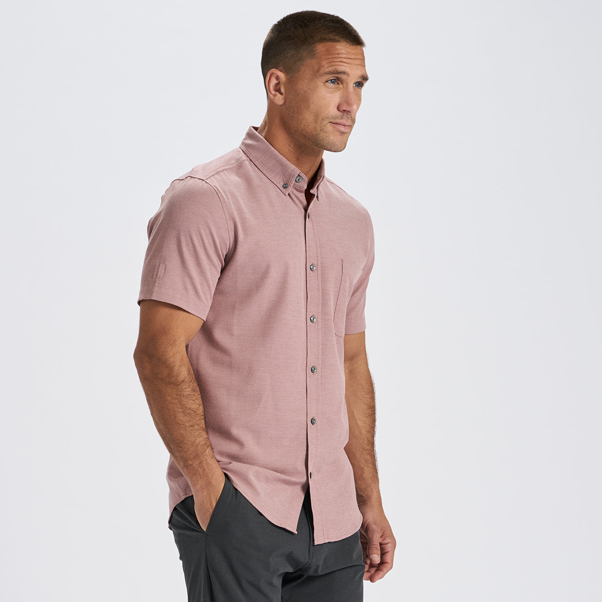 Bishop Short-Sleeve Button-Down | Saltwater Red