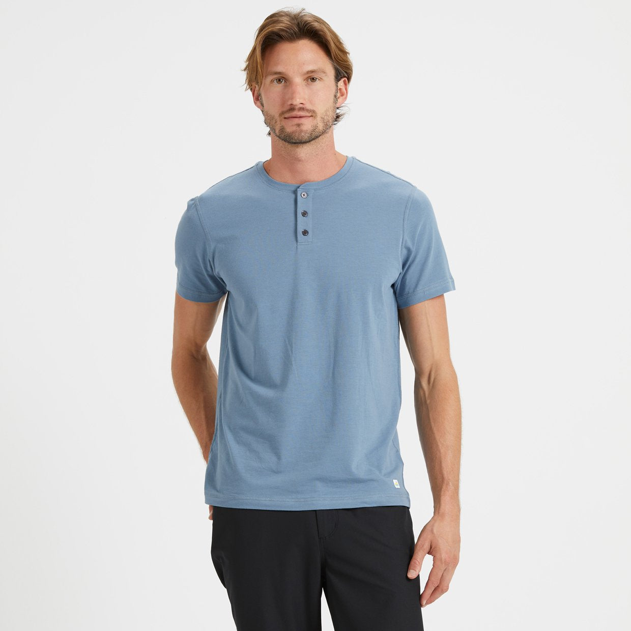 Short-Sleeve Tuvalu Henley | Cloud