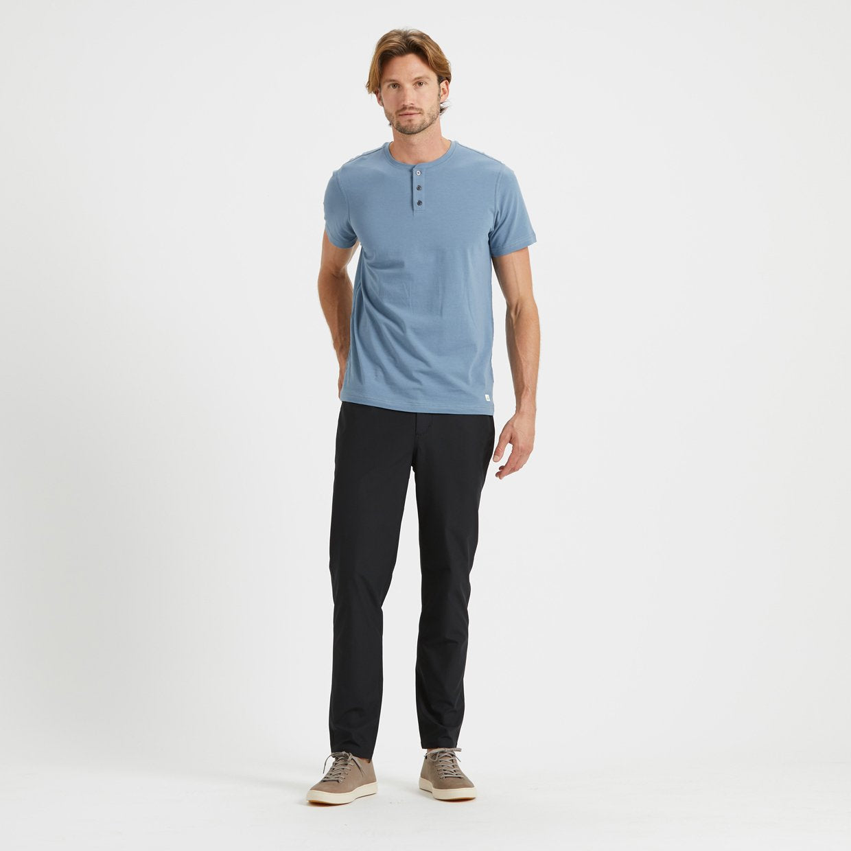 Short-Sleeve Tuvalu Henley | Cloud