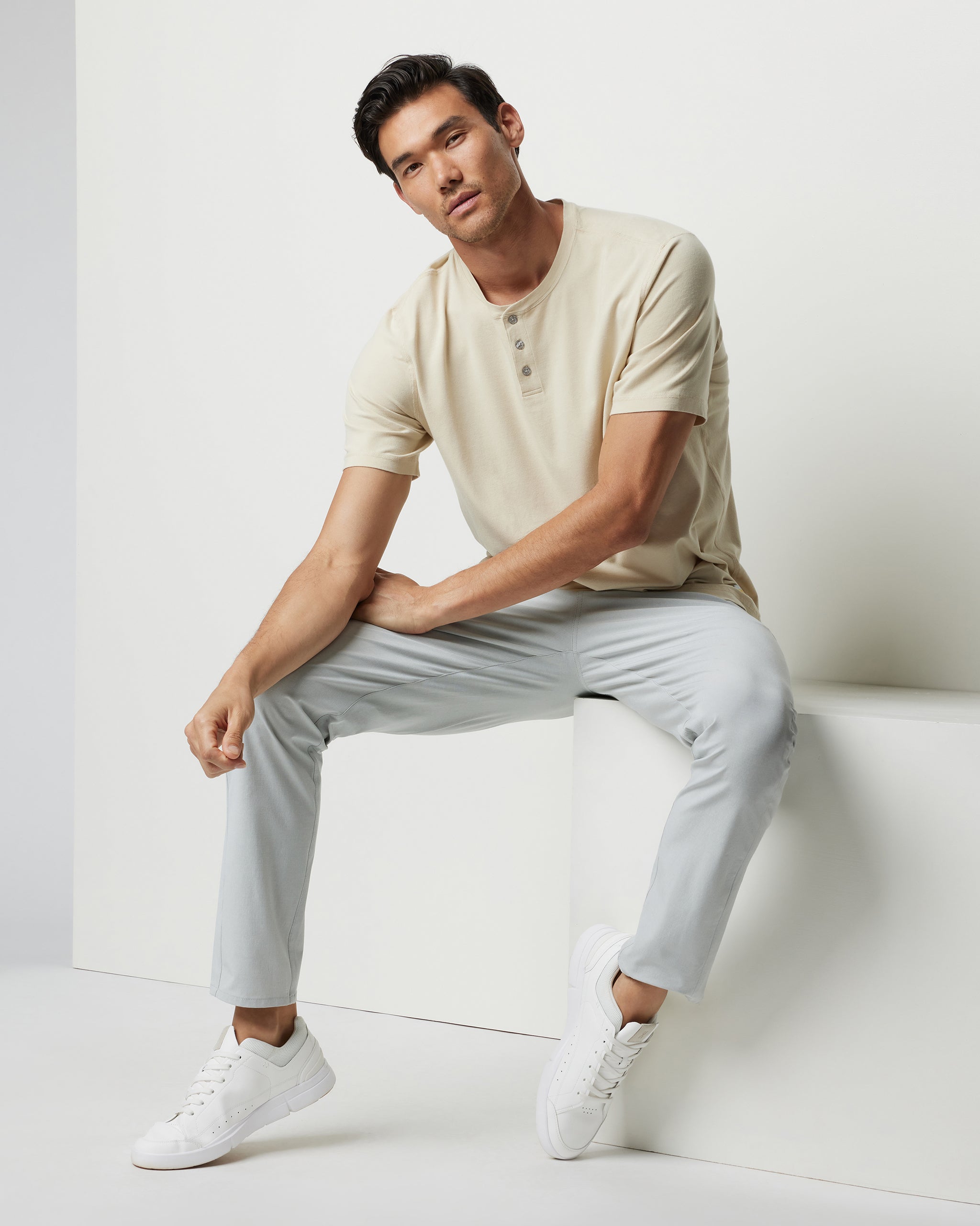 Short Sleeve Tuvalu Henley | Cashew