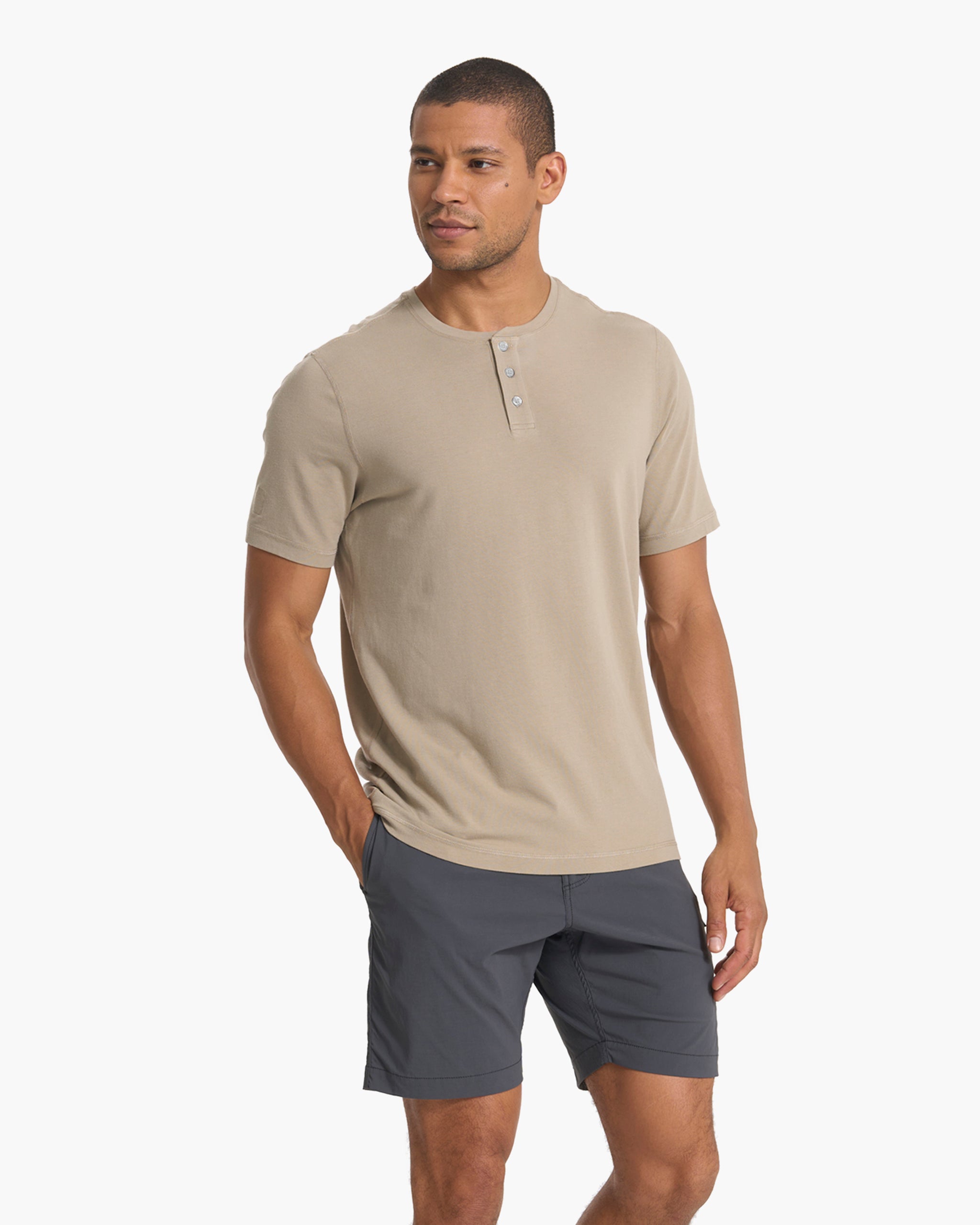 Short Sleeve Tuvalu Henley | Gravel