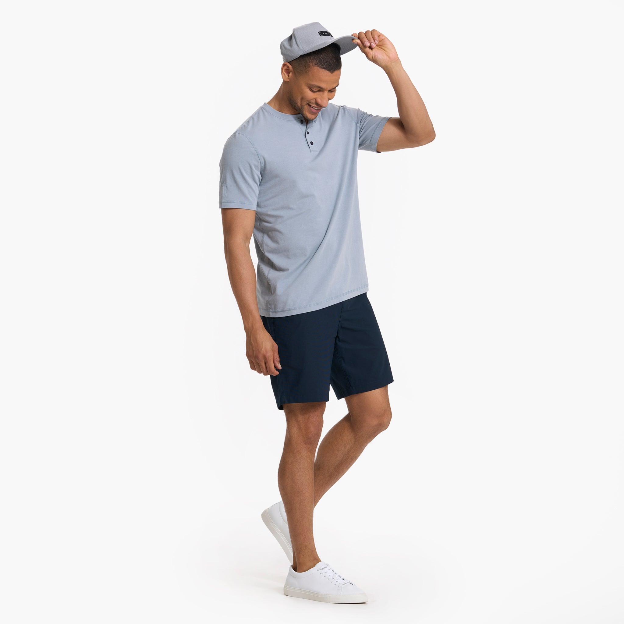Short Sleeve Tuvalu Henley | Light Cloud