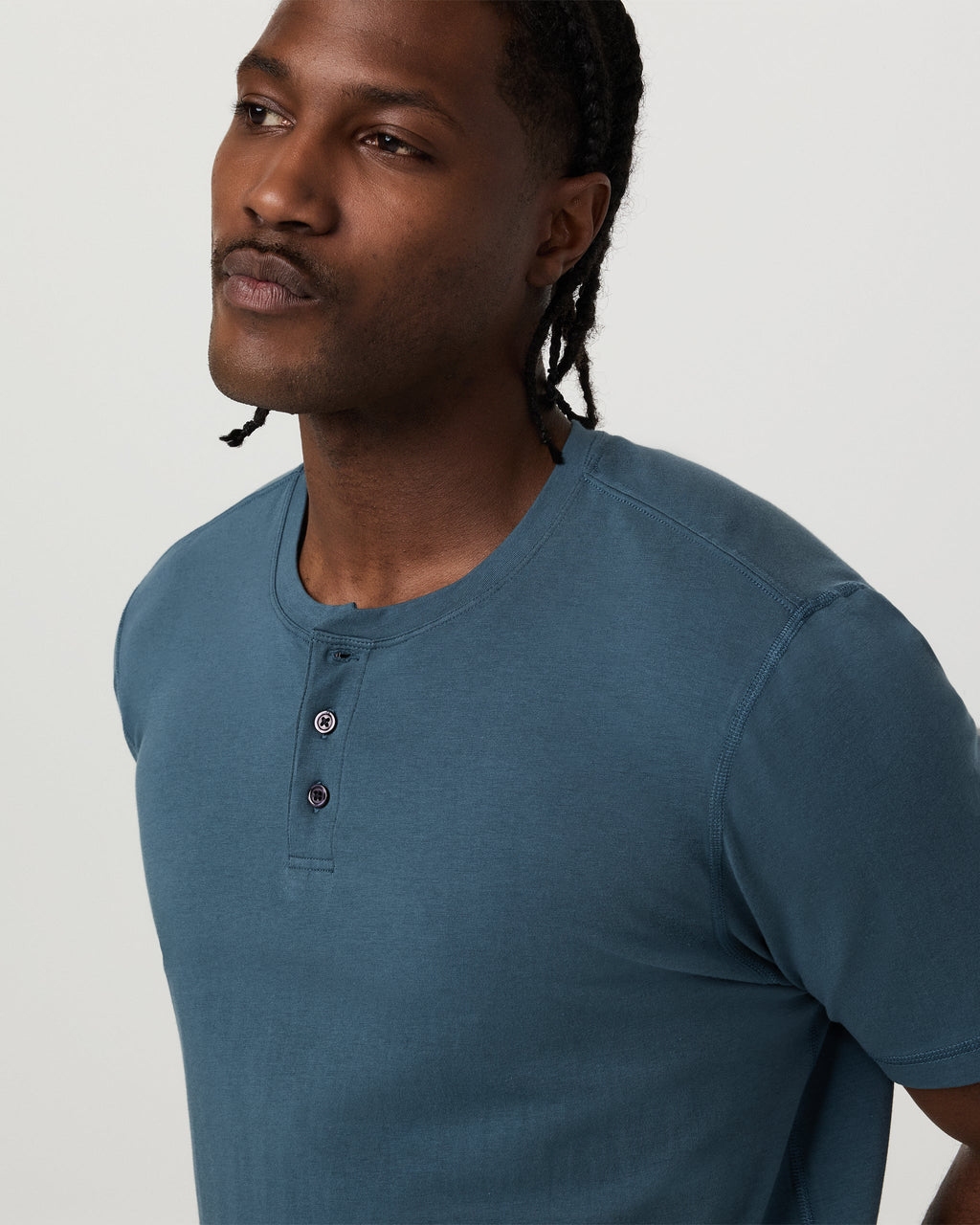 Short Sleeve Tuvalu Henley | Light Deep Sea