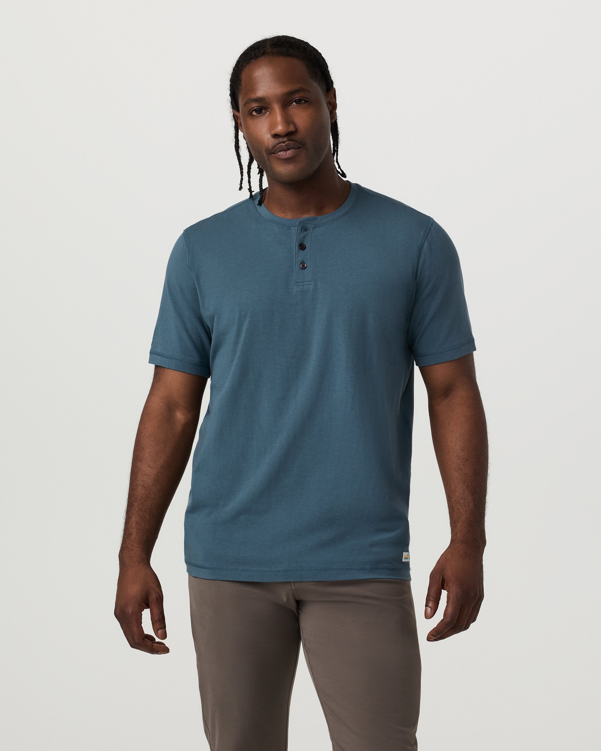 Short Sleeve Tuvalu Henley | Light Deep Sea