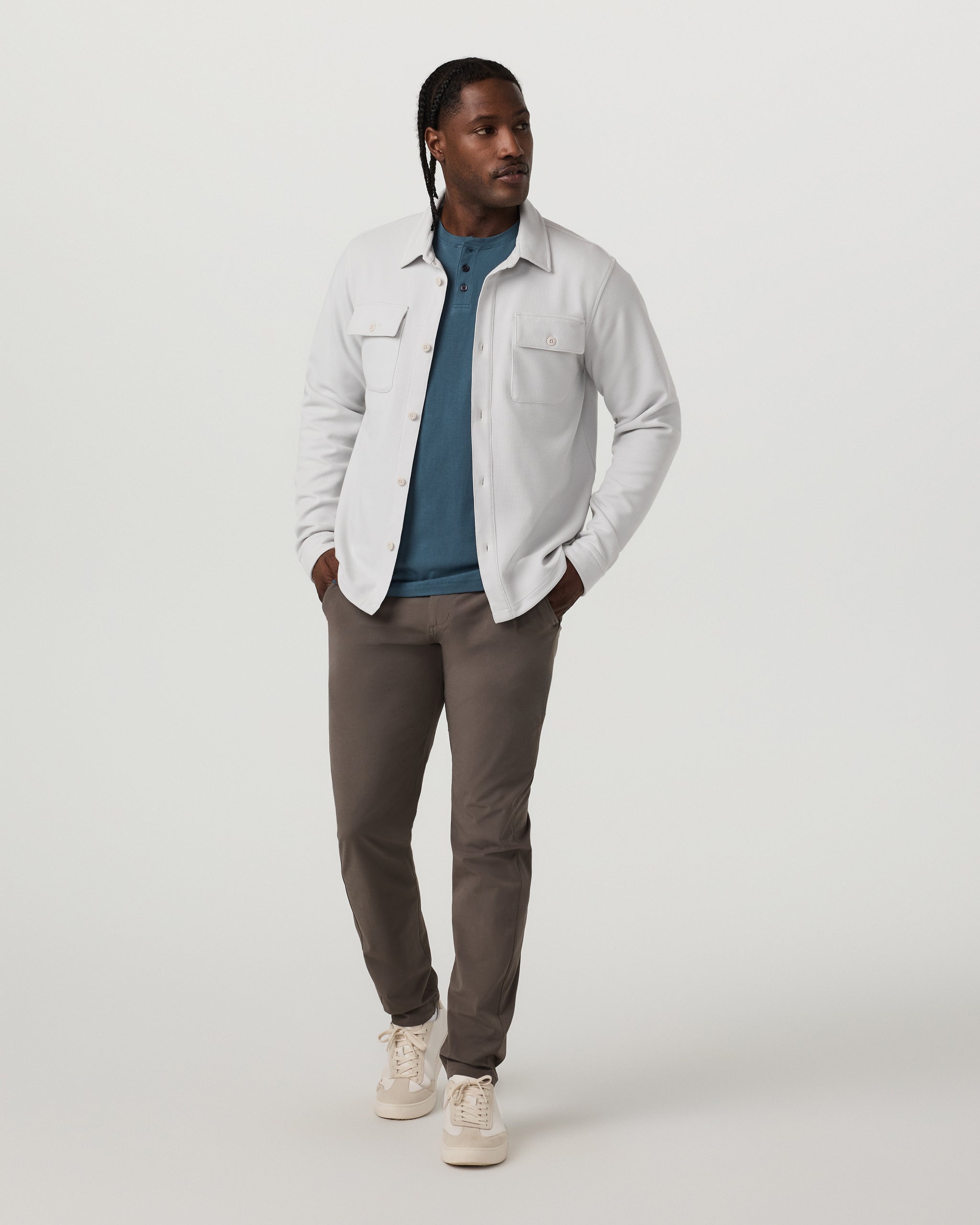 Short Sleeve Tuvalu Henley | Light Deep Sea