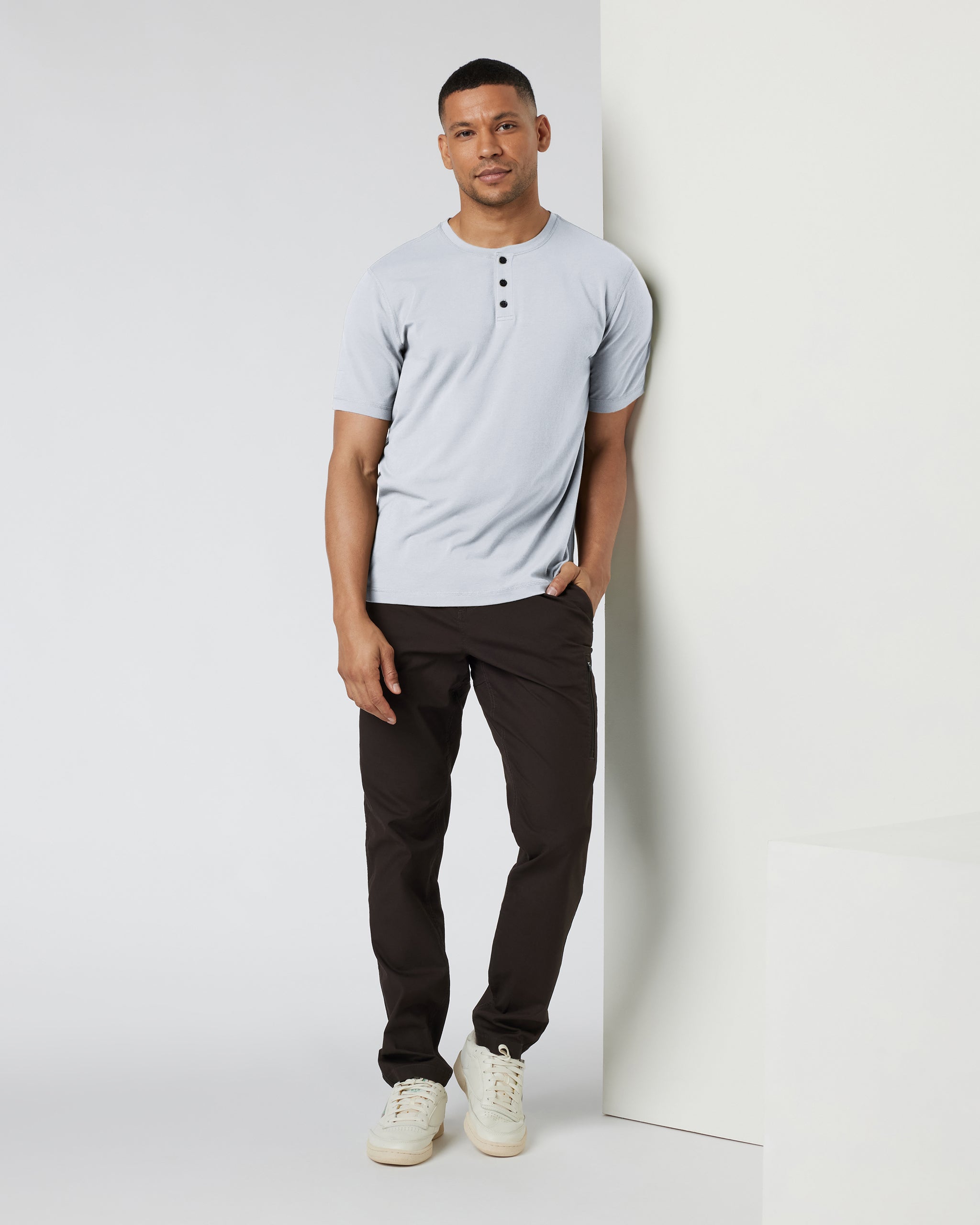 Short-Sleeve Tuvalu Henley | Frost Grey