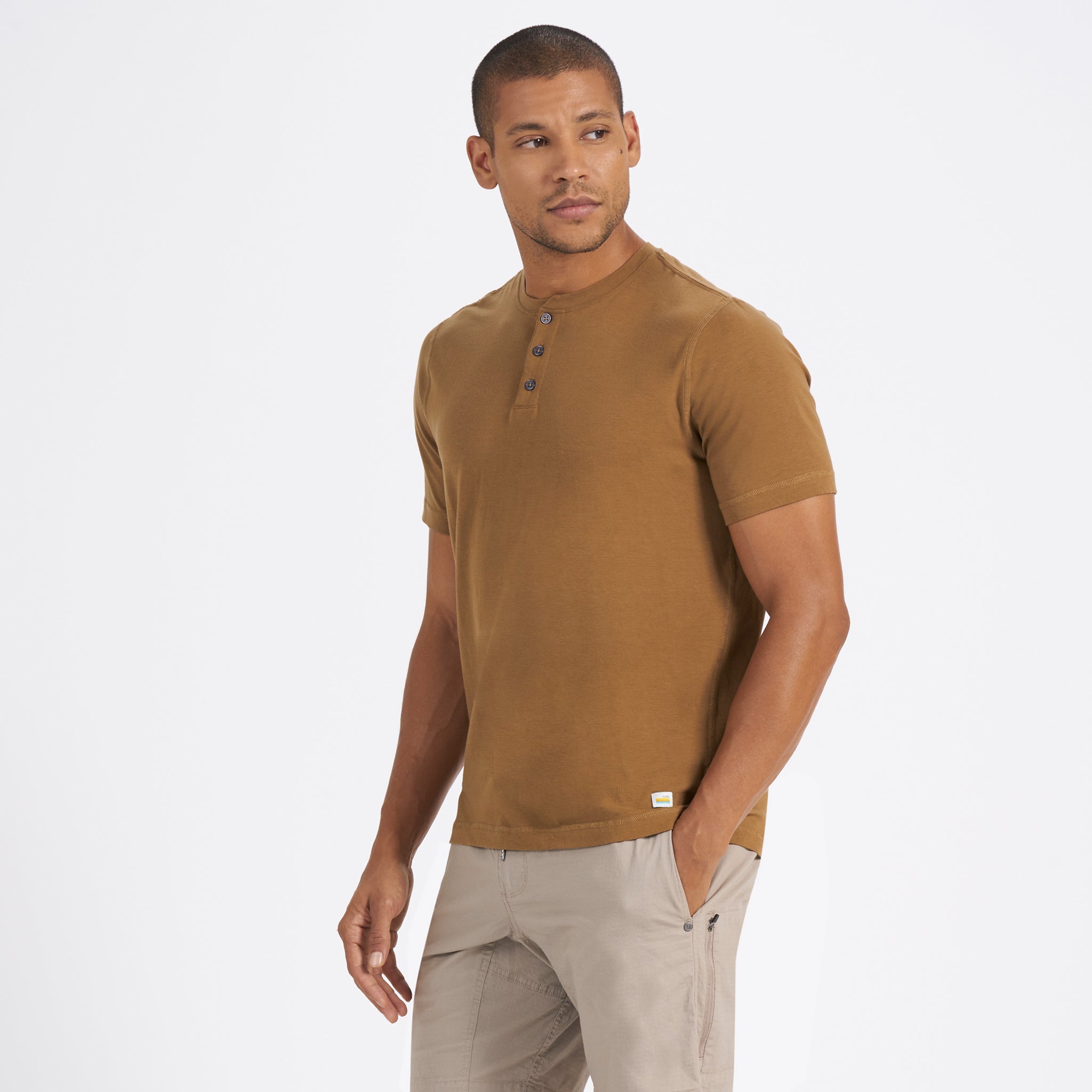 Short-Sleeve Tuvalu Henley | Tobacco