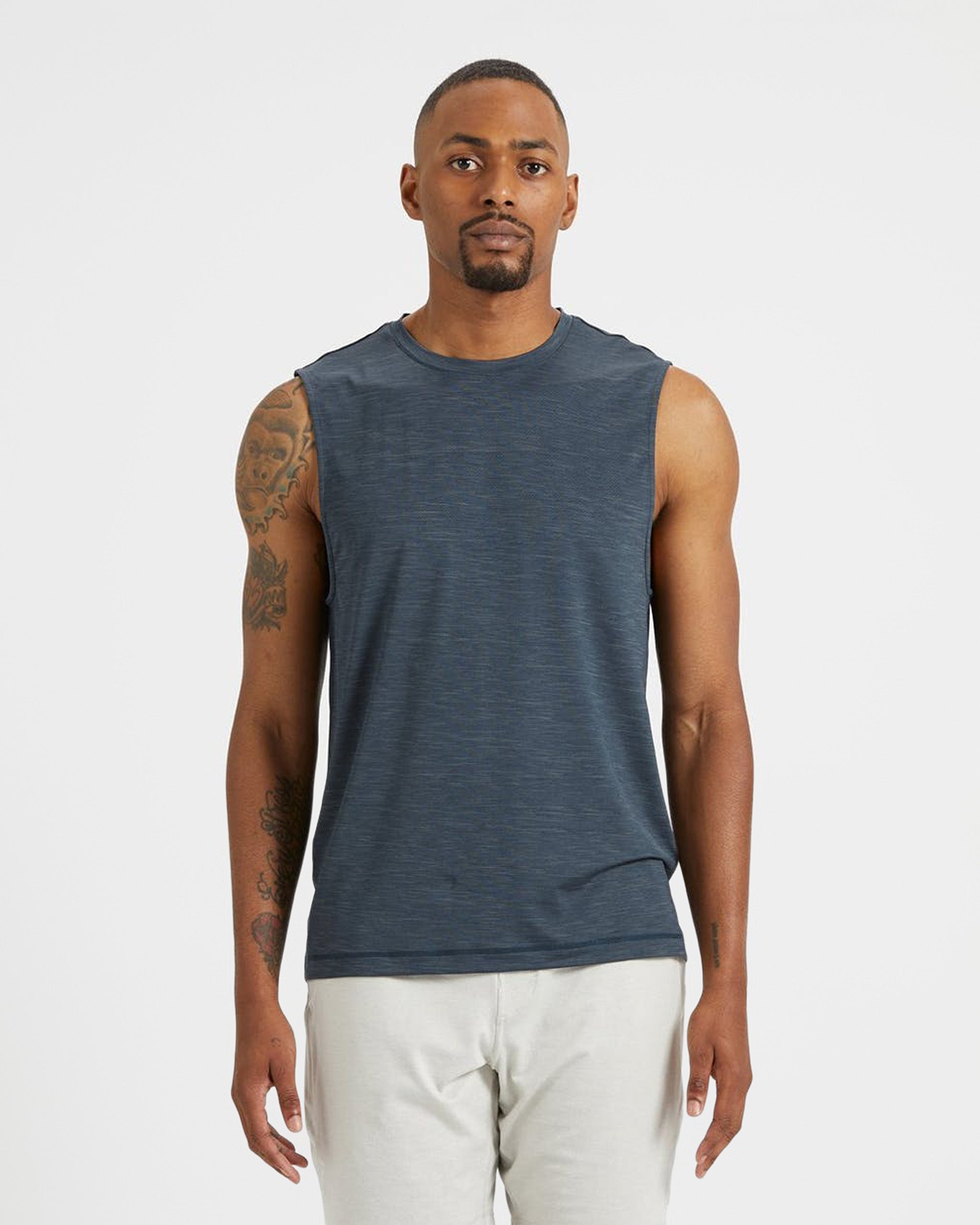 Zephyr Muscle Tee | Indigo Heather