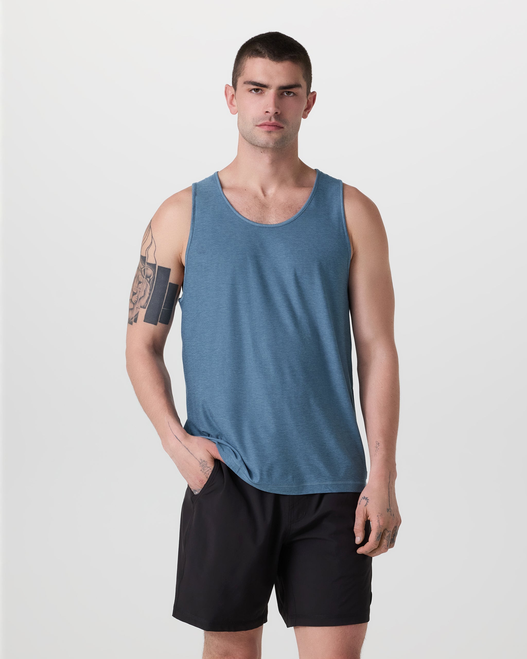 Strato Tech Tank | Pool Blue Heather