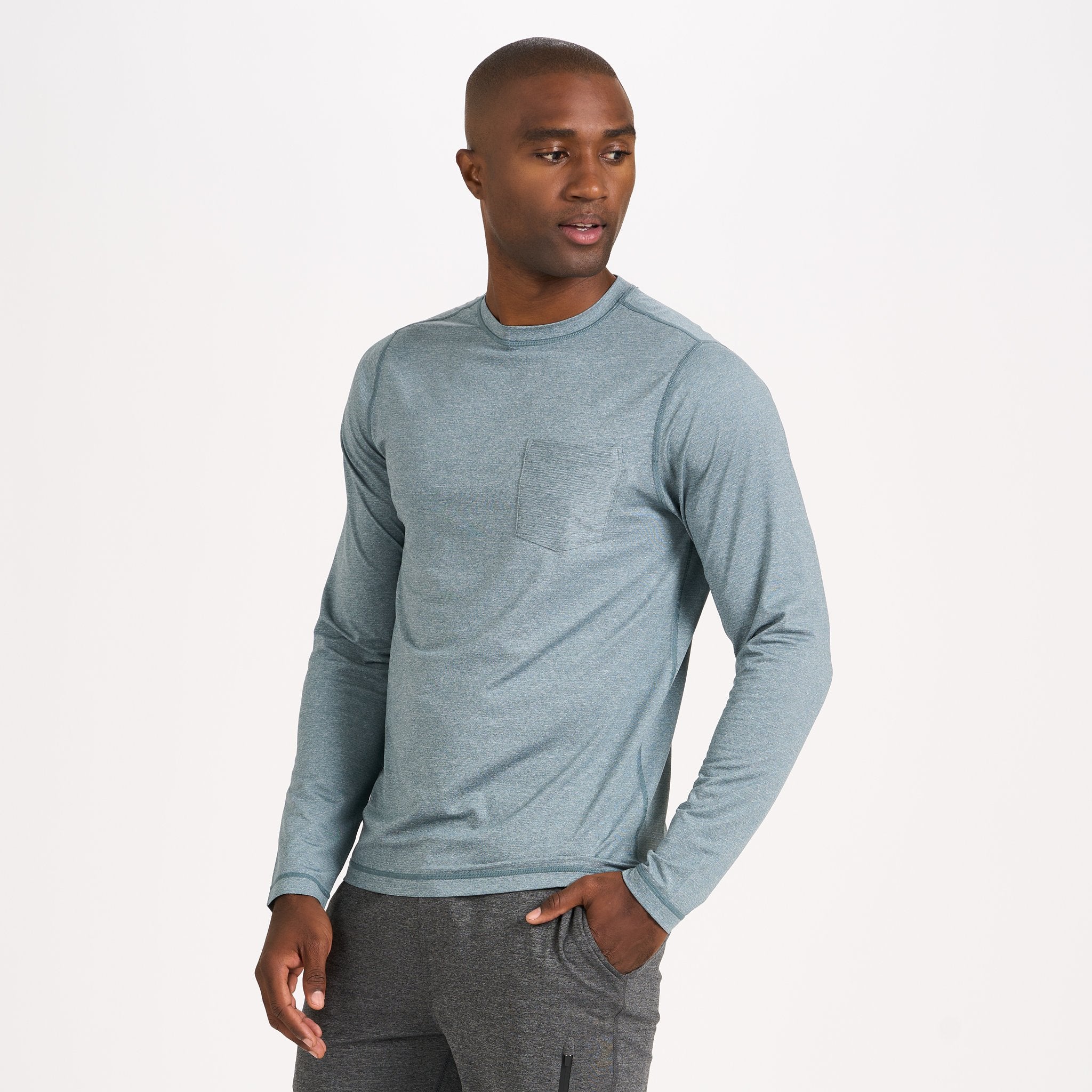 Long-Sleeve Tradewind Performance Tee | Steel Blue Heather